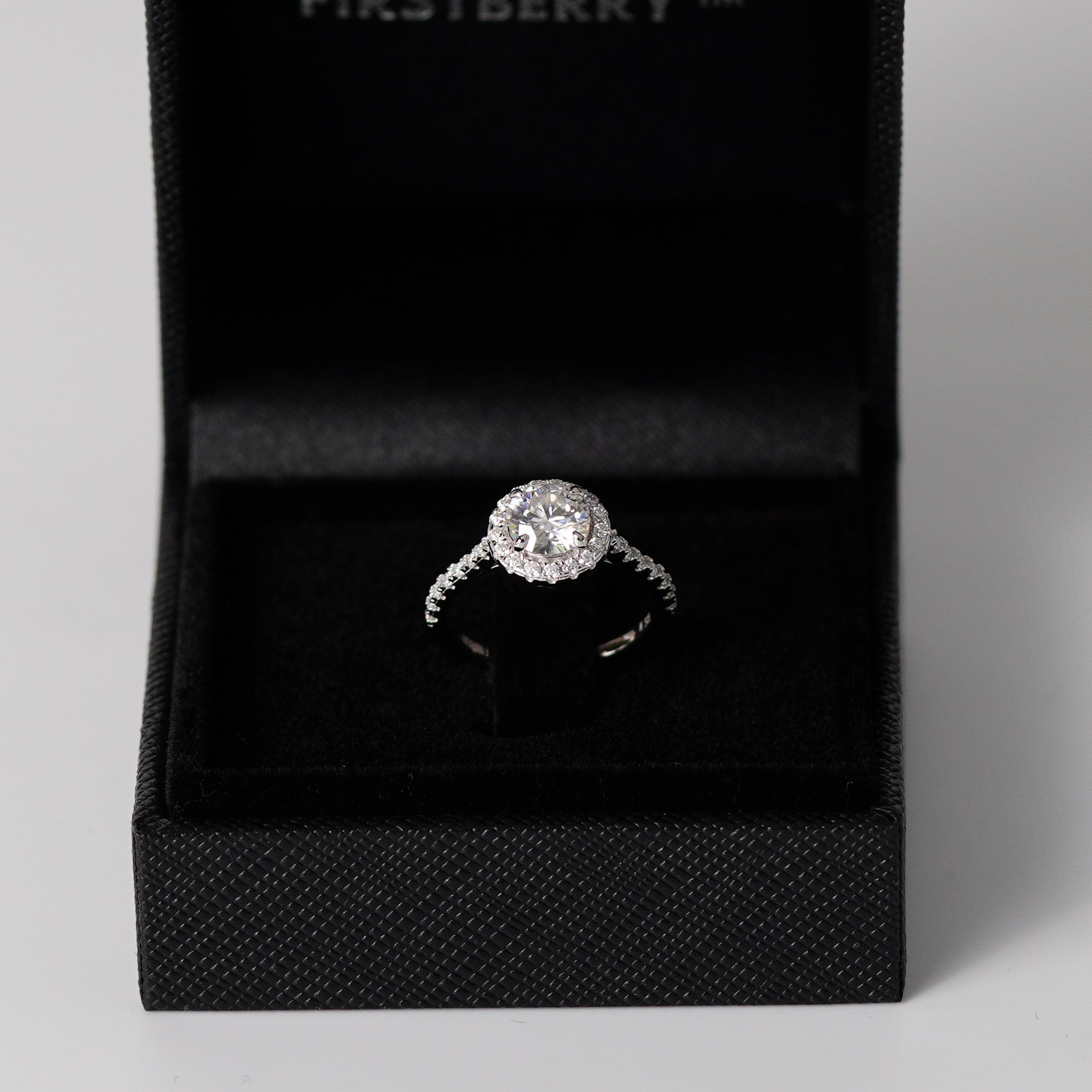 Round Halo Engagement Ring - Moissanite