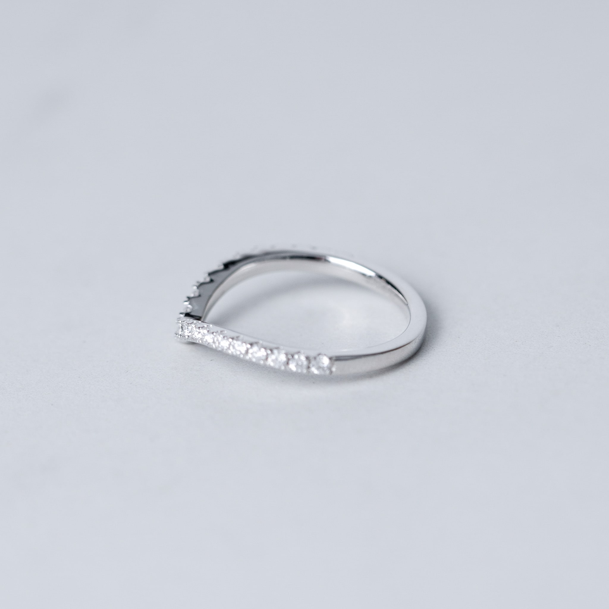Heart Half Eternity Stacking Ring - Moissanite