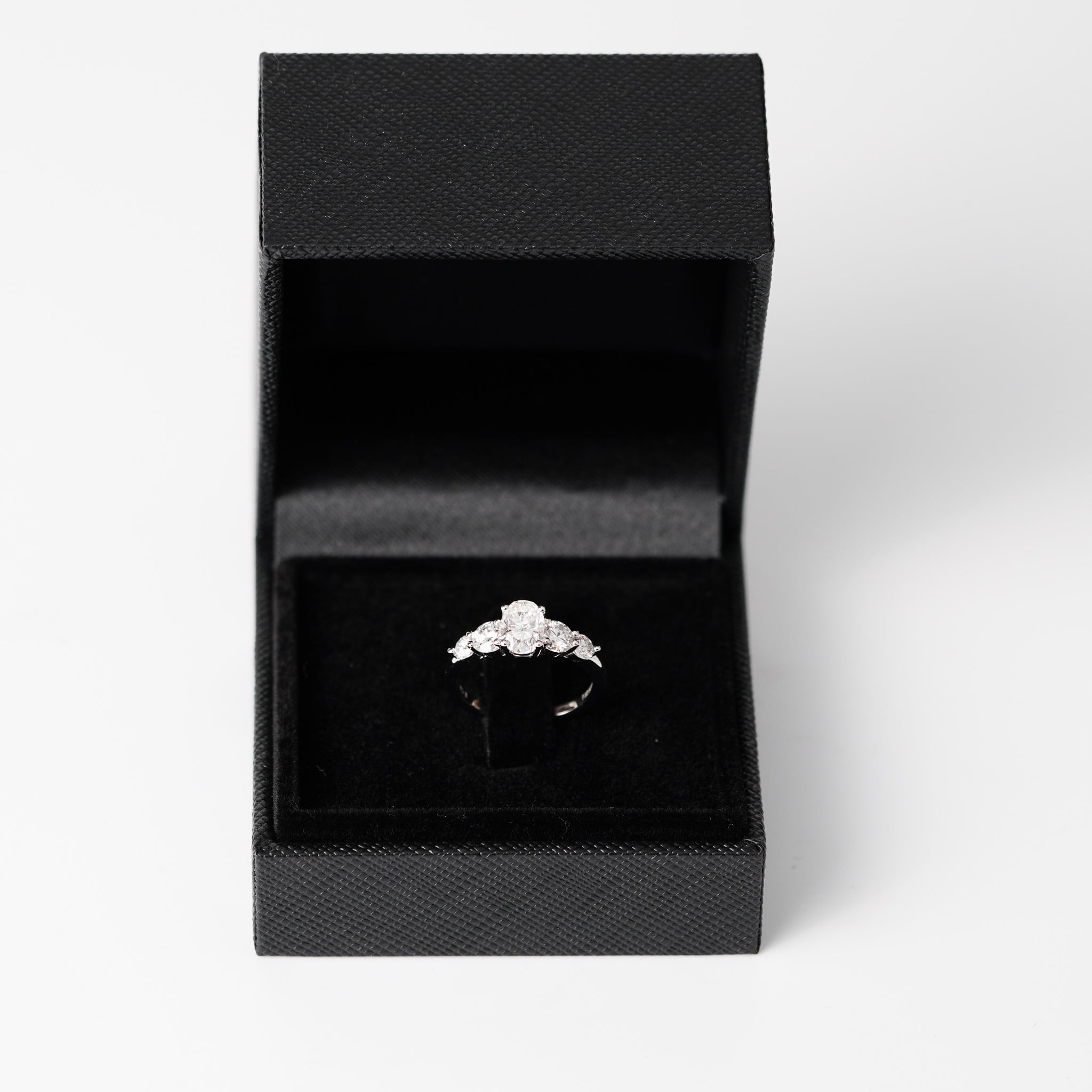 Oval Five Stone Ring - Moissanite