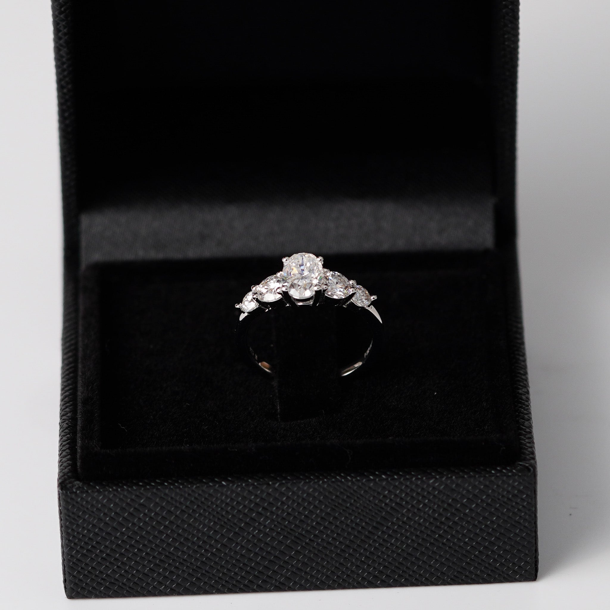 Oval Five Stone Ring - Moissanite