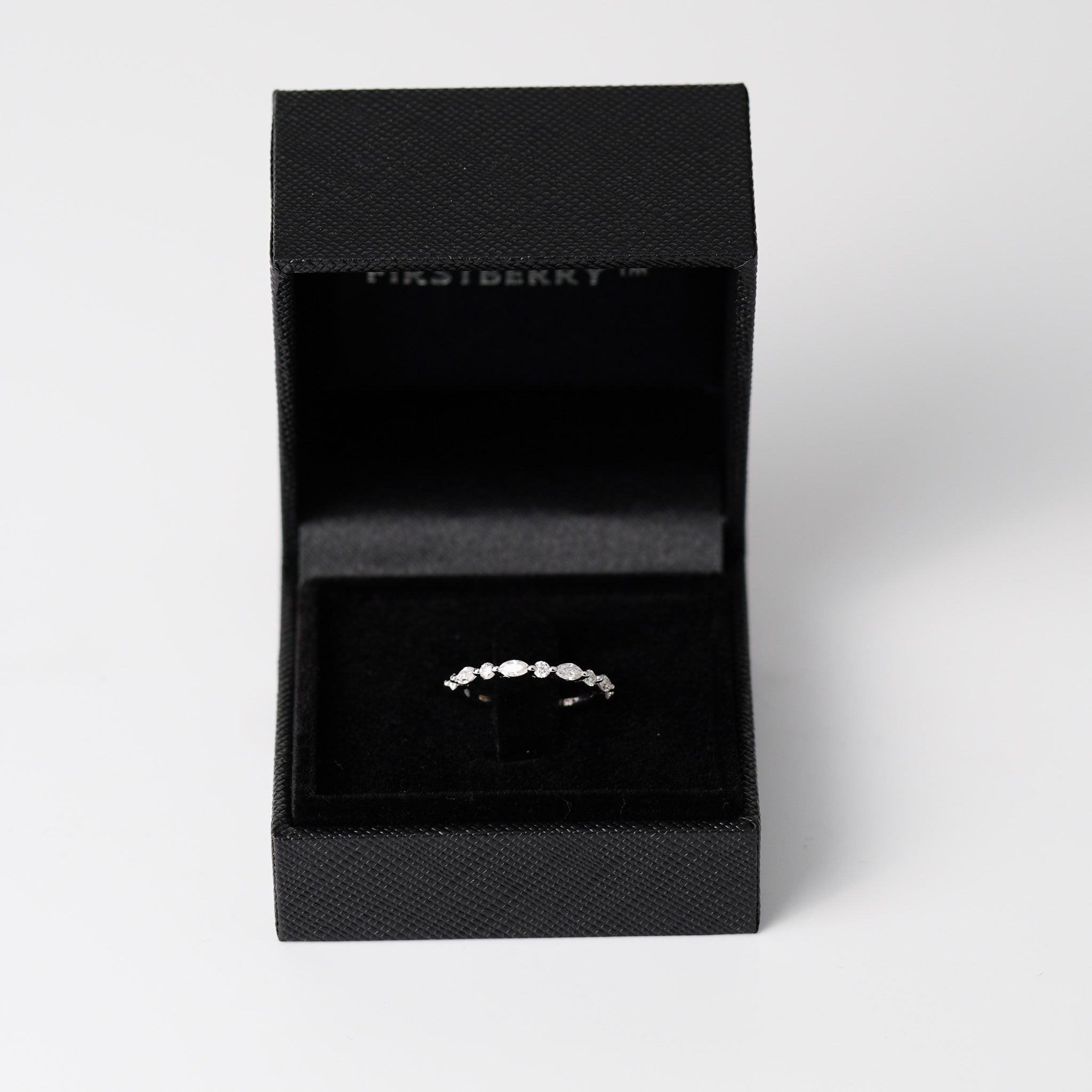 Marquise & Round Half Eternity Wedding Band - Moissanite