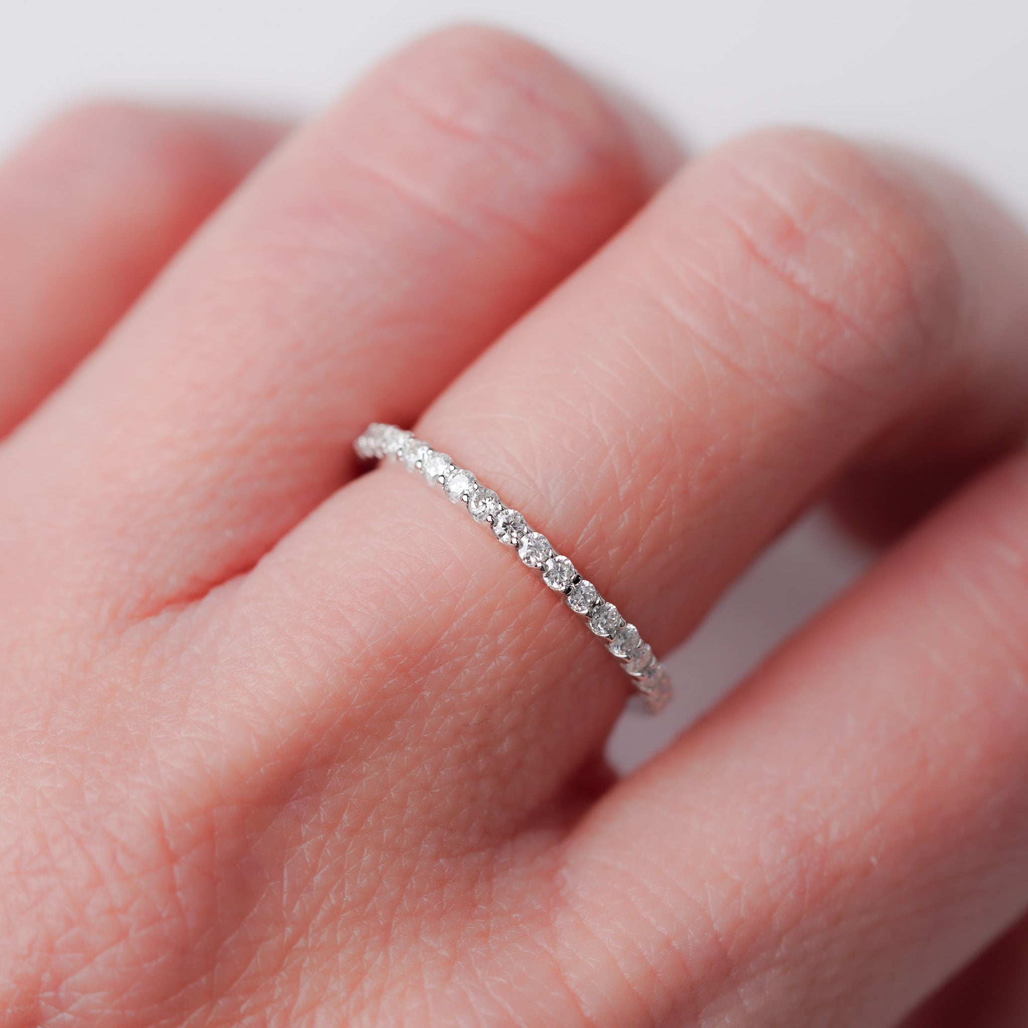Half Eternity Wedding Band - Moissanite