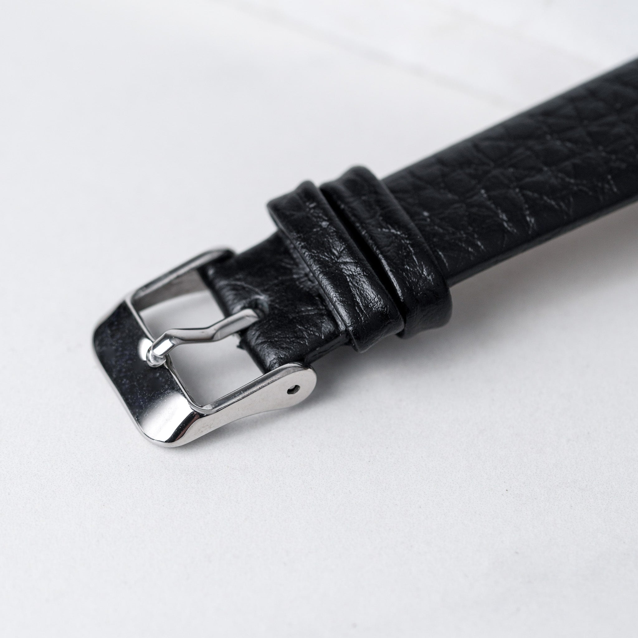 Double Halo Moissanite Diamond Watch With Silver Case - Black Leather