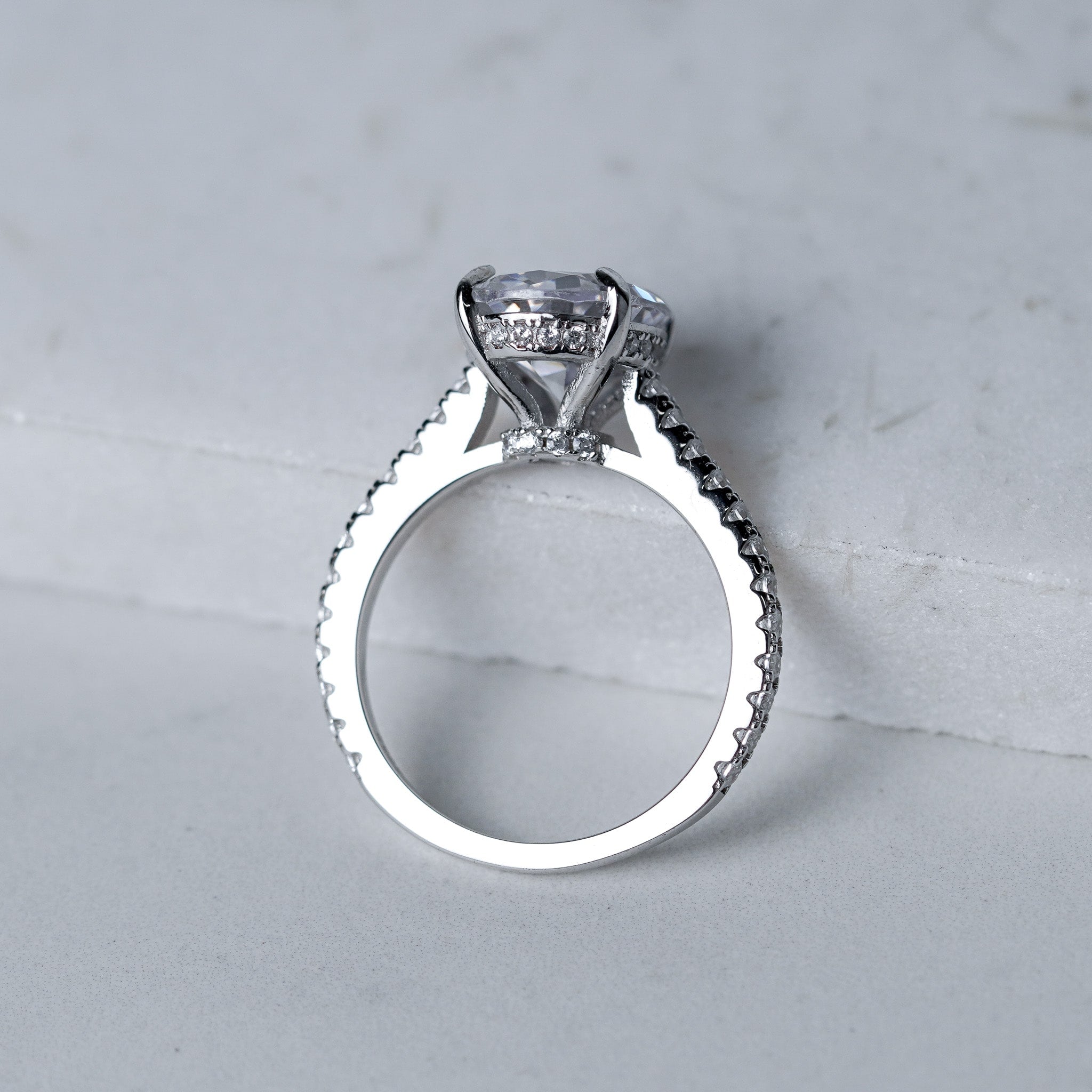 Oval Engagement Ring - 4ct - Simulated Diamond