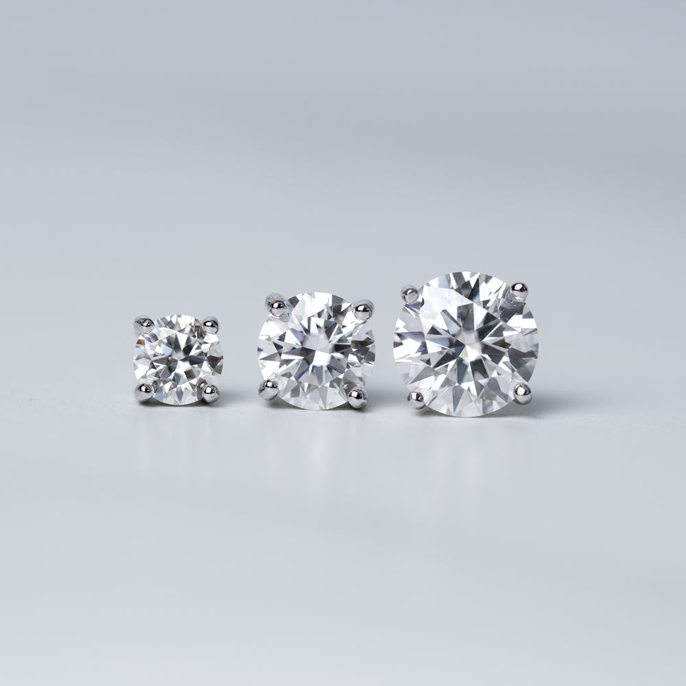 Moissanite Studs | Screwed-Back Moissanite Solitaire Earrings | FIRSTBERRY