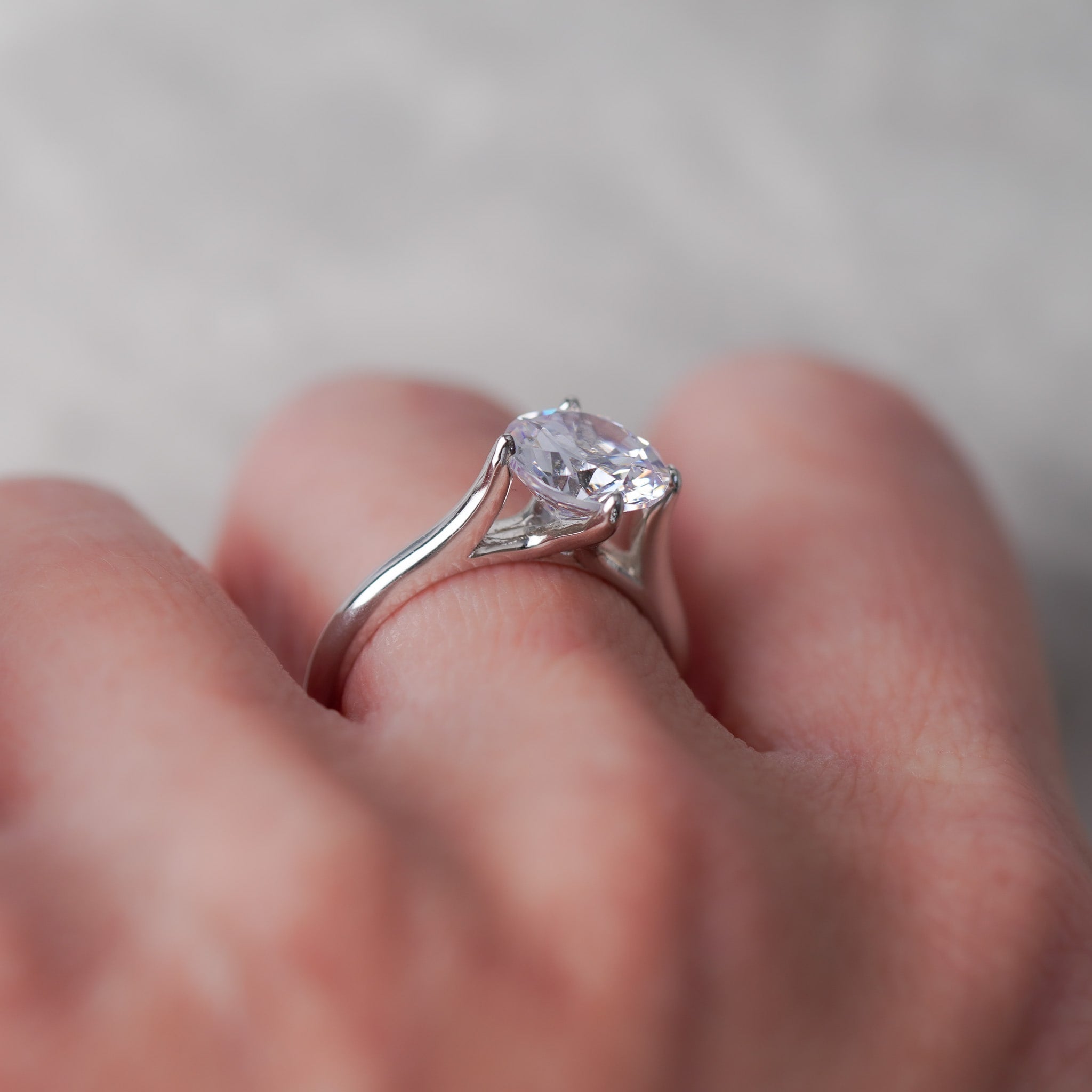 Solitaire Ring, Simulated Diamond - 2 ct