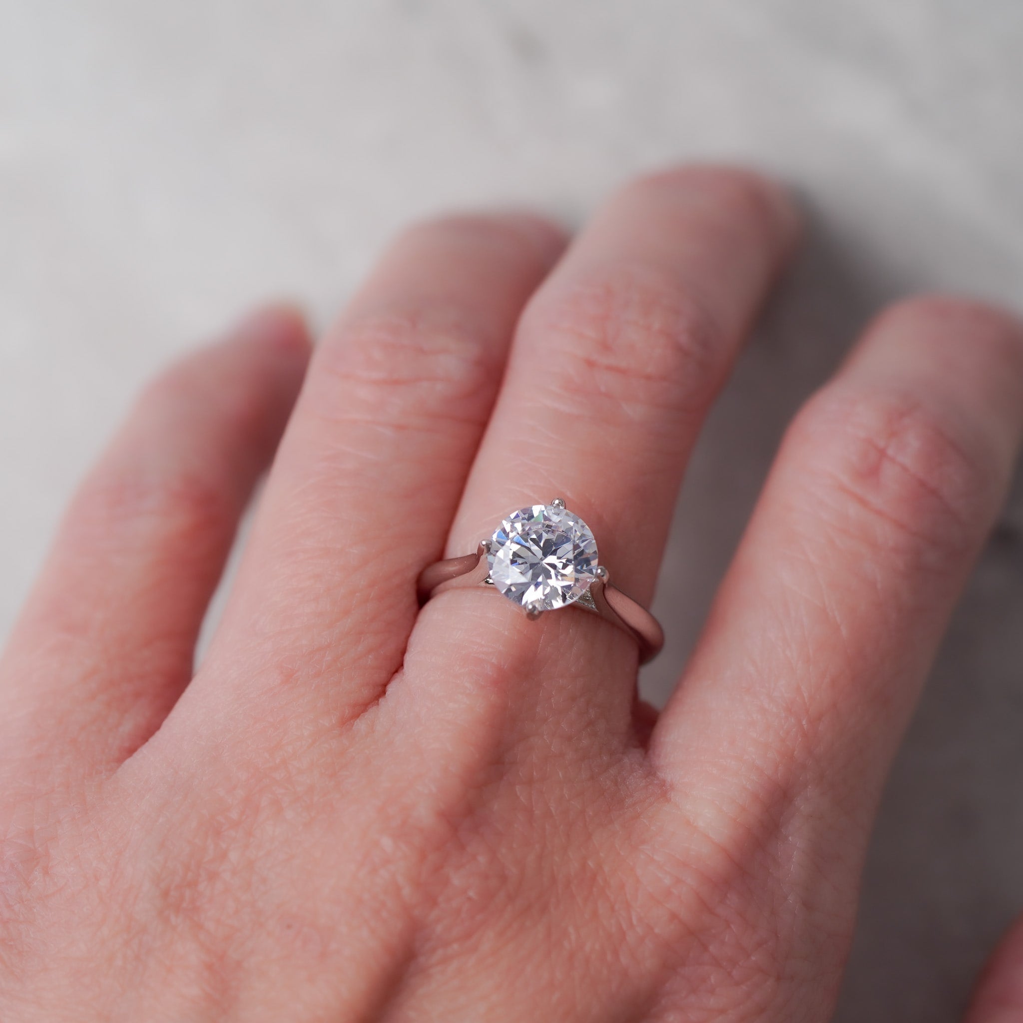 Solitaire Ring, Simulated Diamond - 2 ct