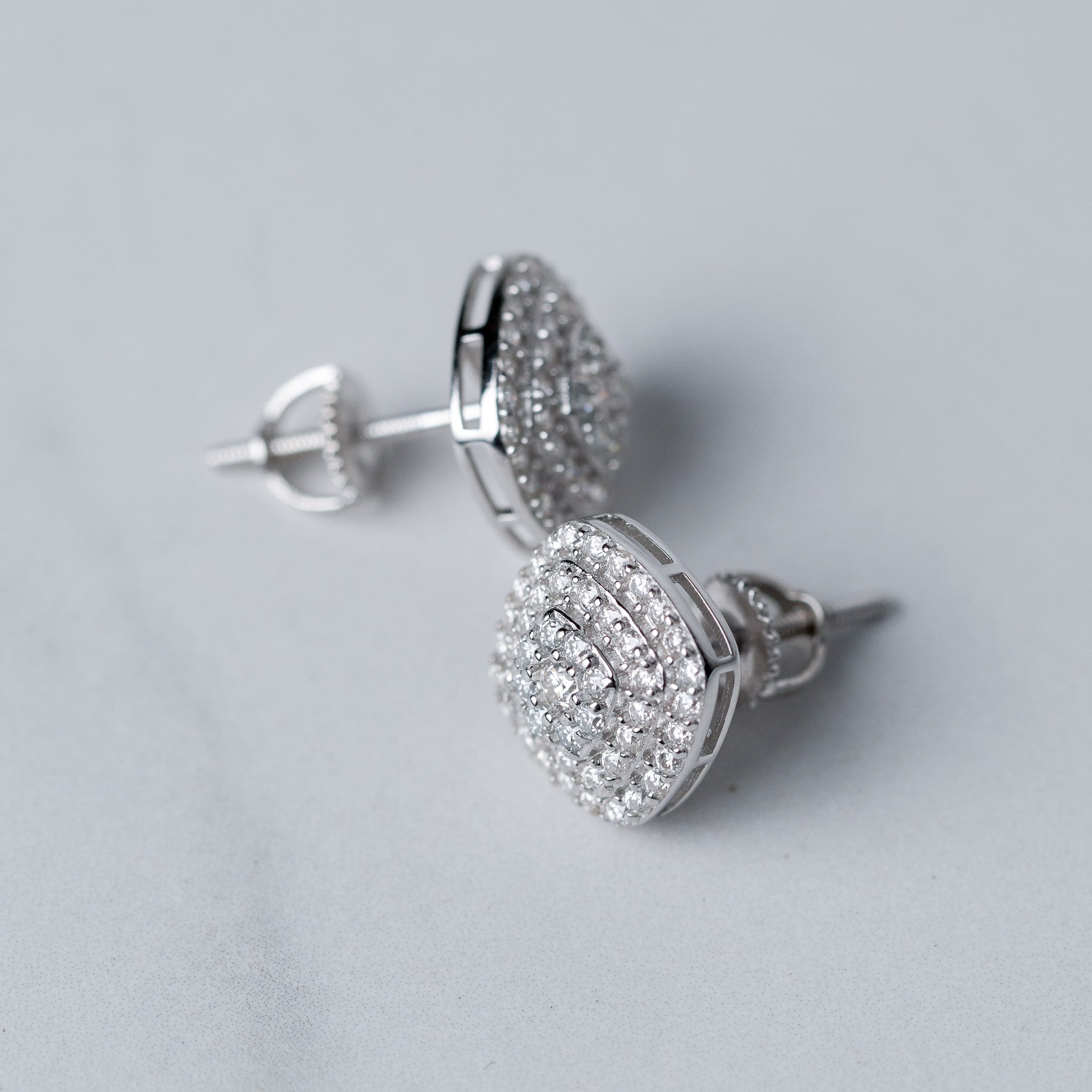 Moissanite Square Earrings-Screw Back