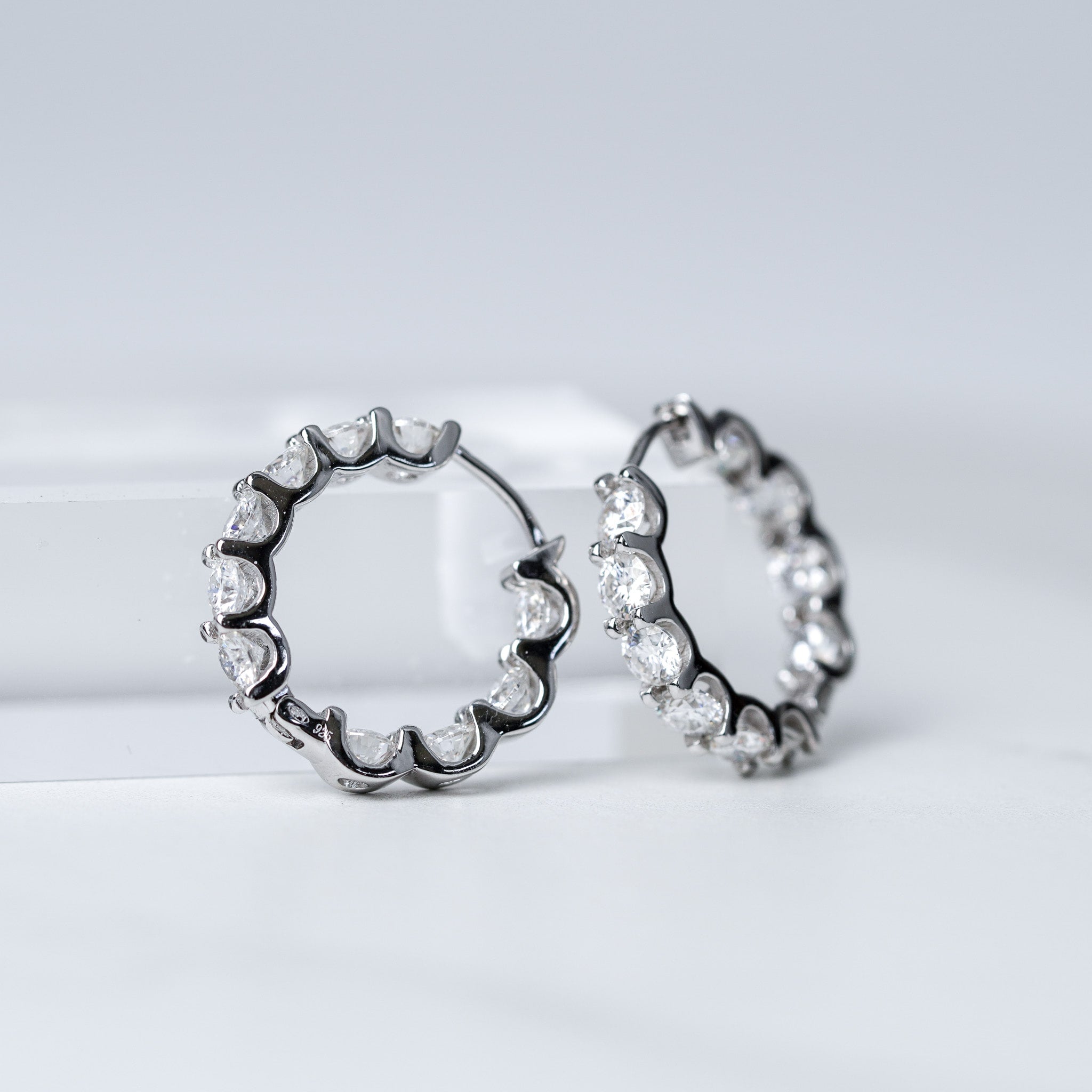 Moissanite Hoop Earrings