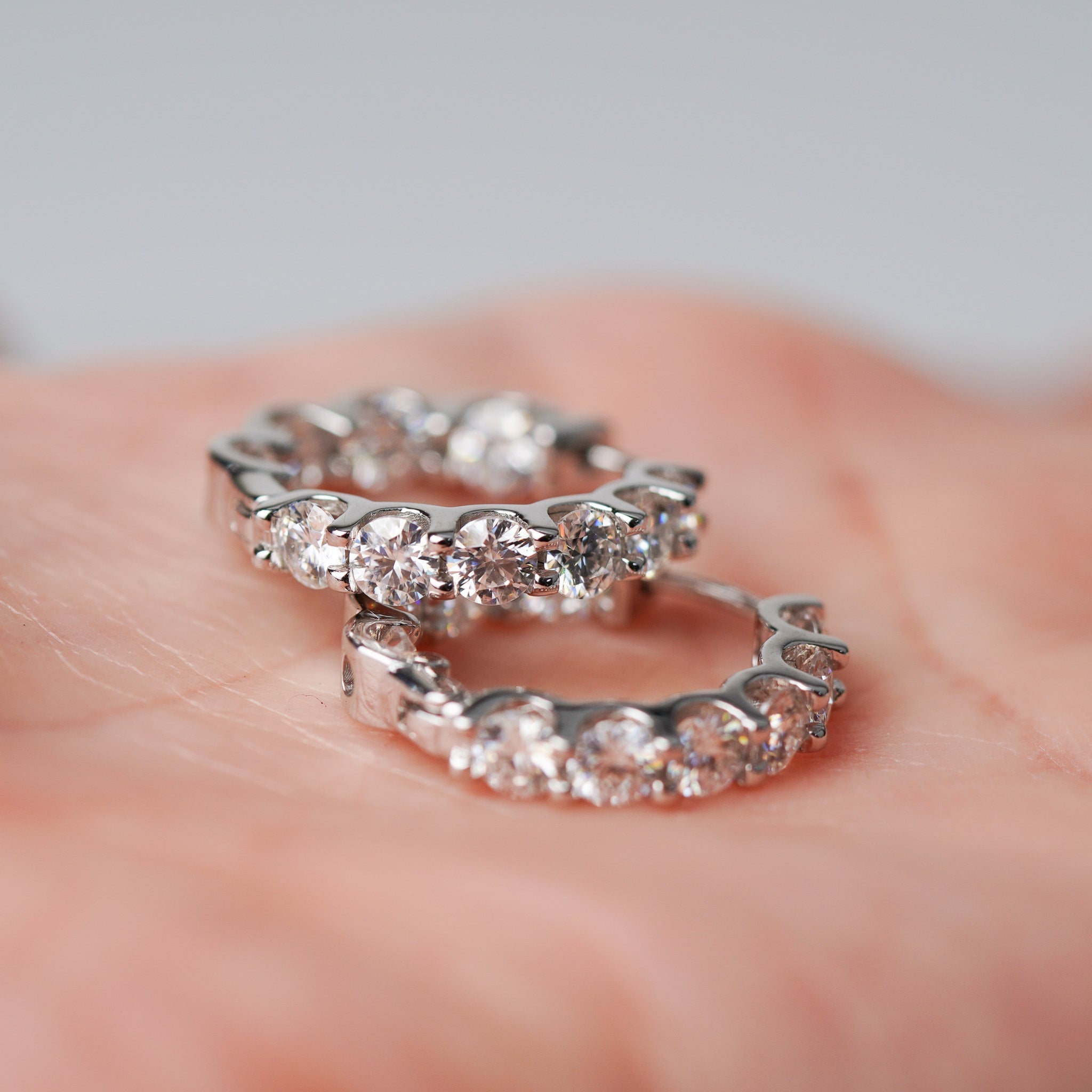 Moissanite Hoop Earrings
