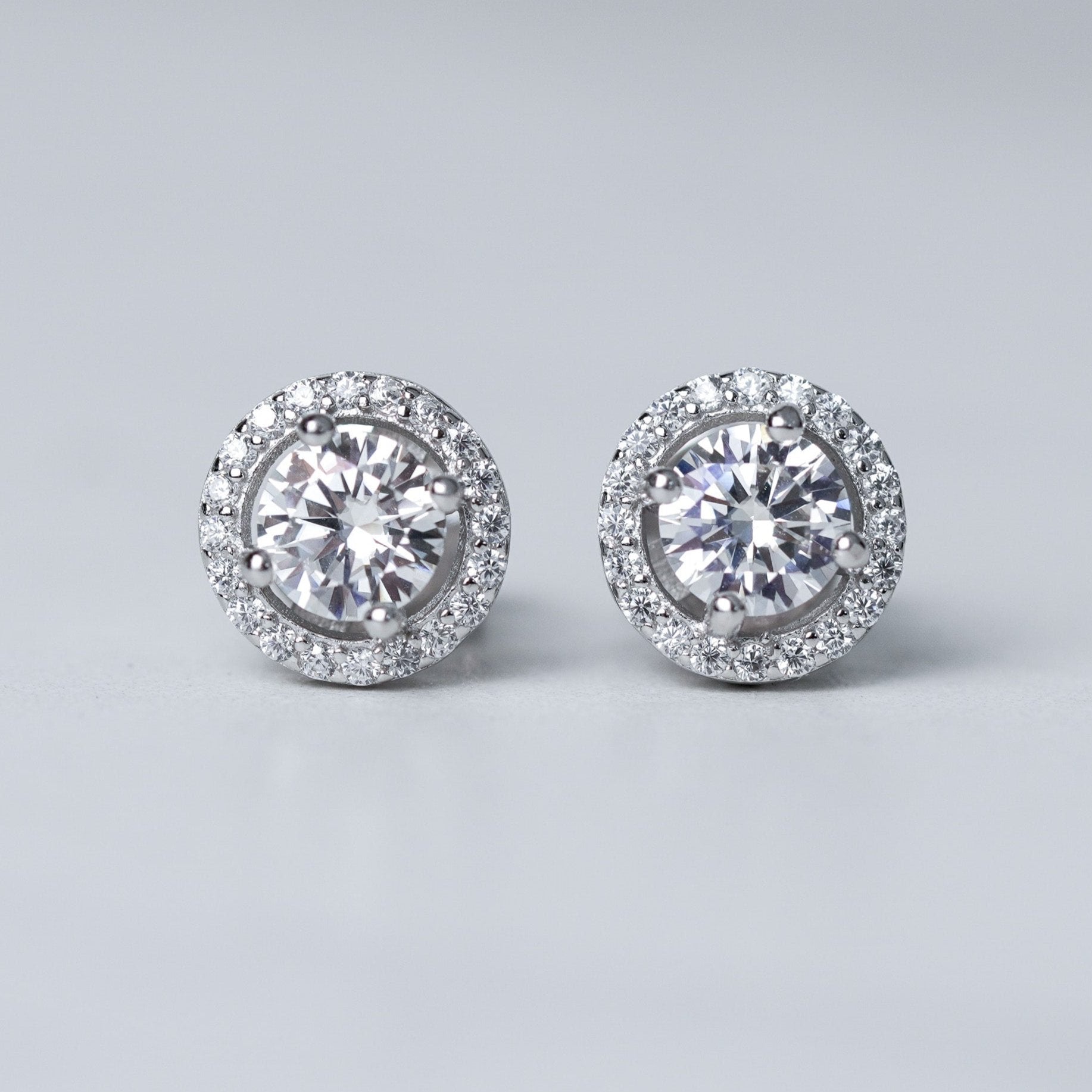 Round Halo Earrings