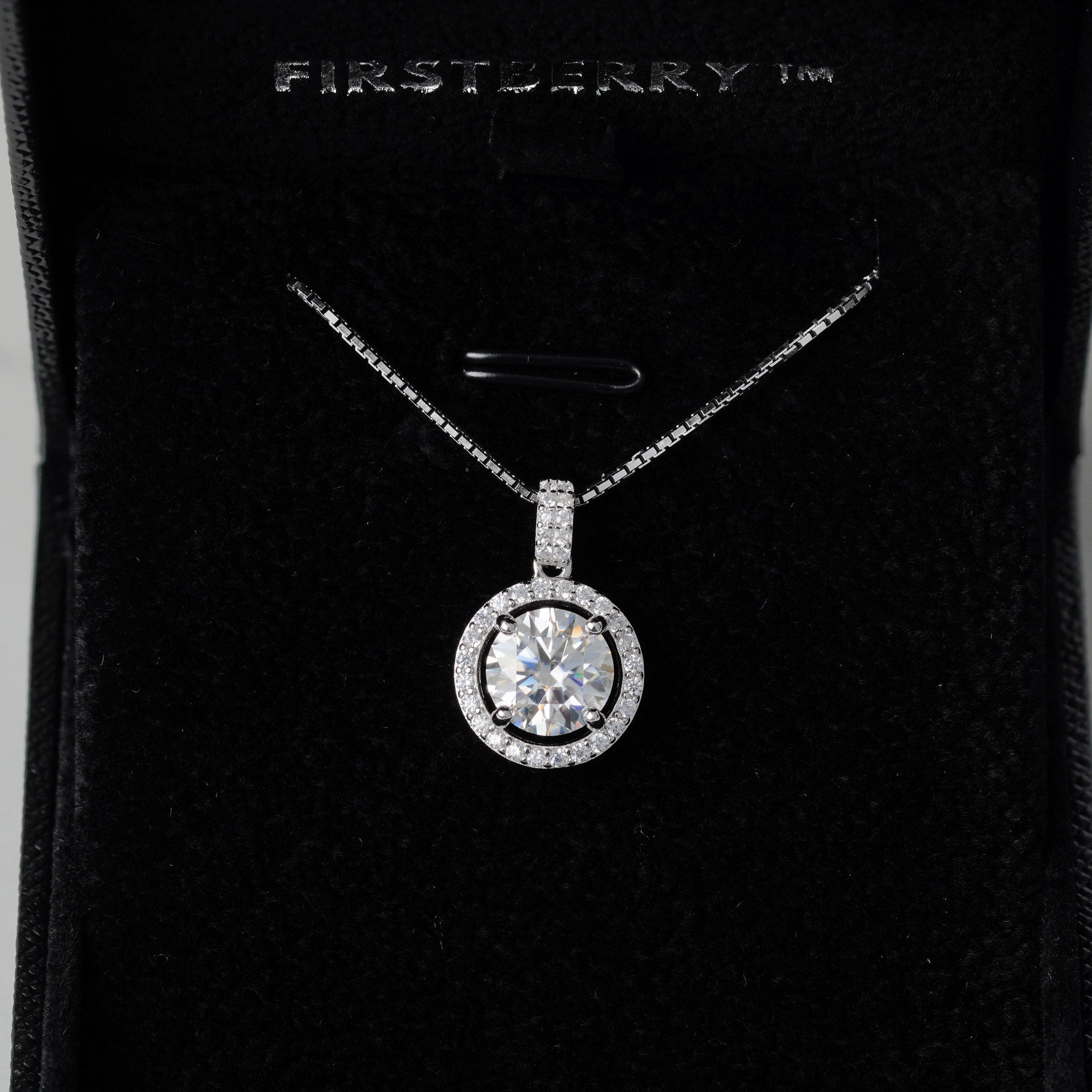 Round Halo Pendant Necklace