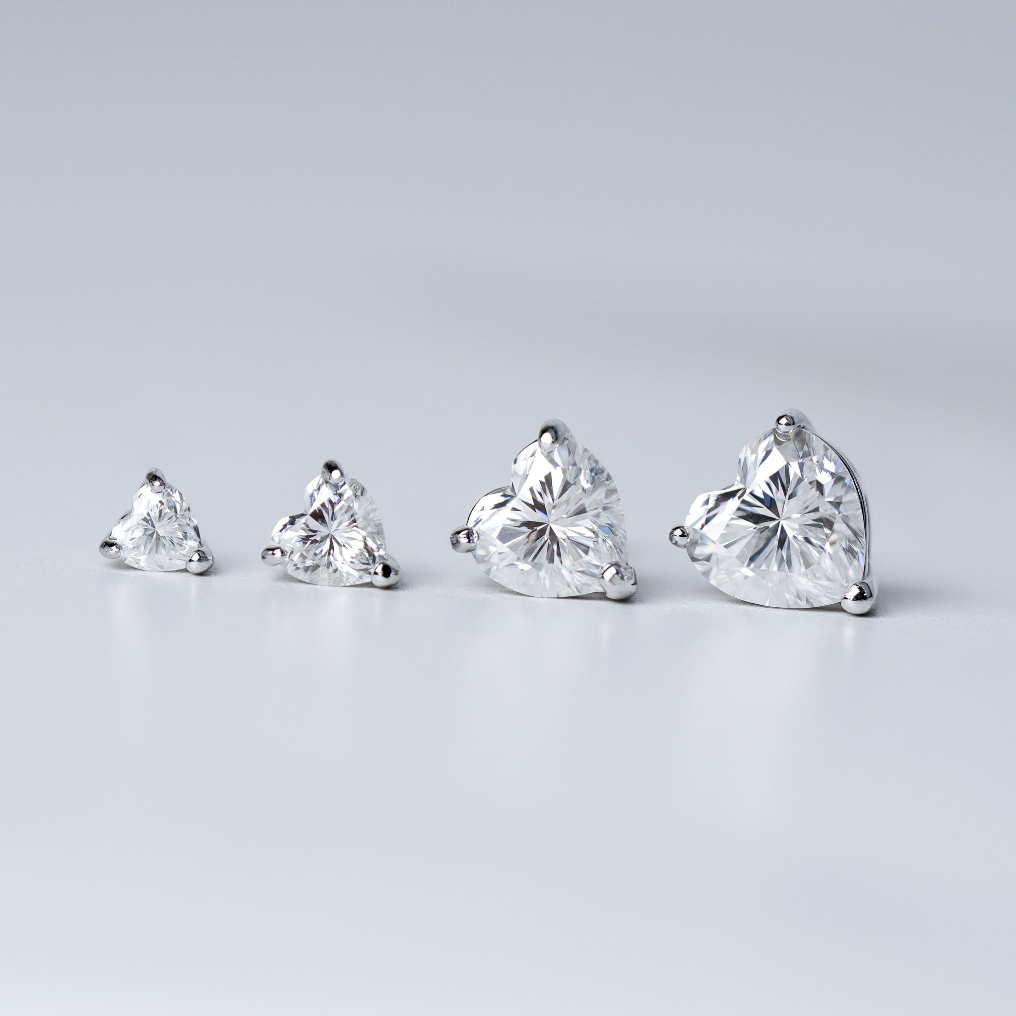 Heart Solitaire Stud Earrings