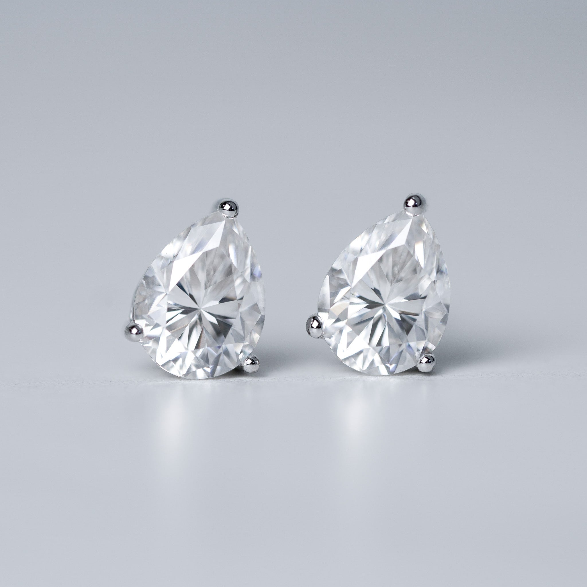 Pear Solitaire Stud Earrings