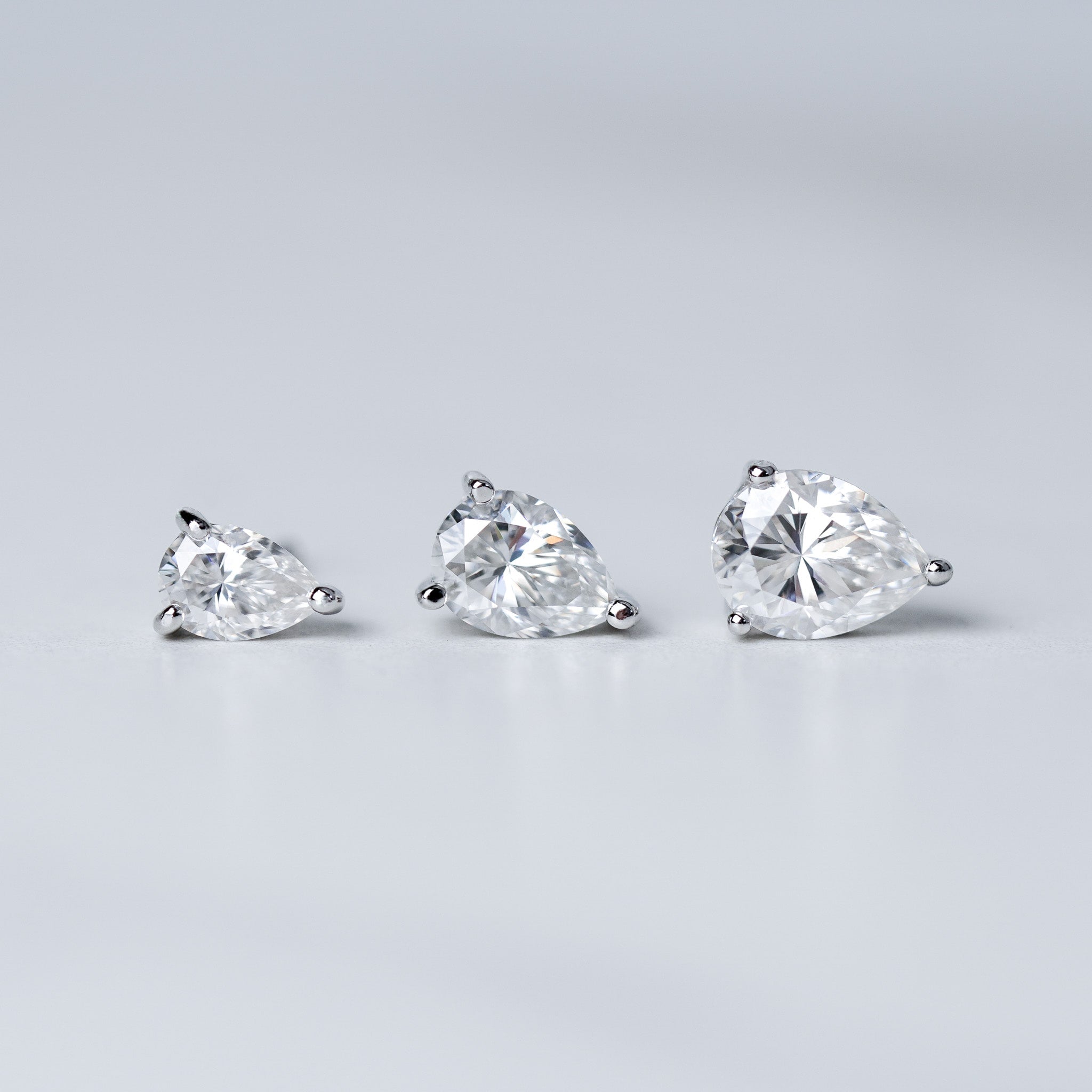 Pear Solitaire Stud Earrings
