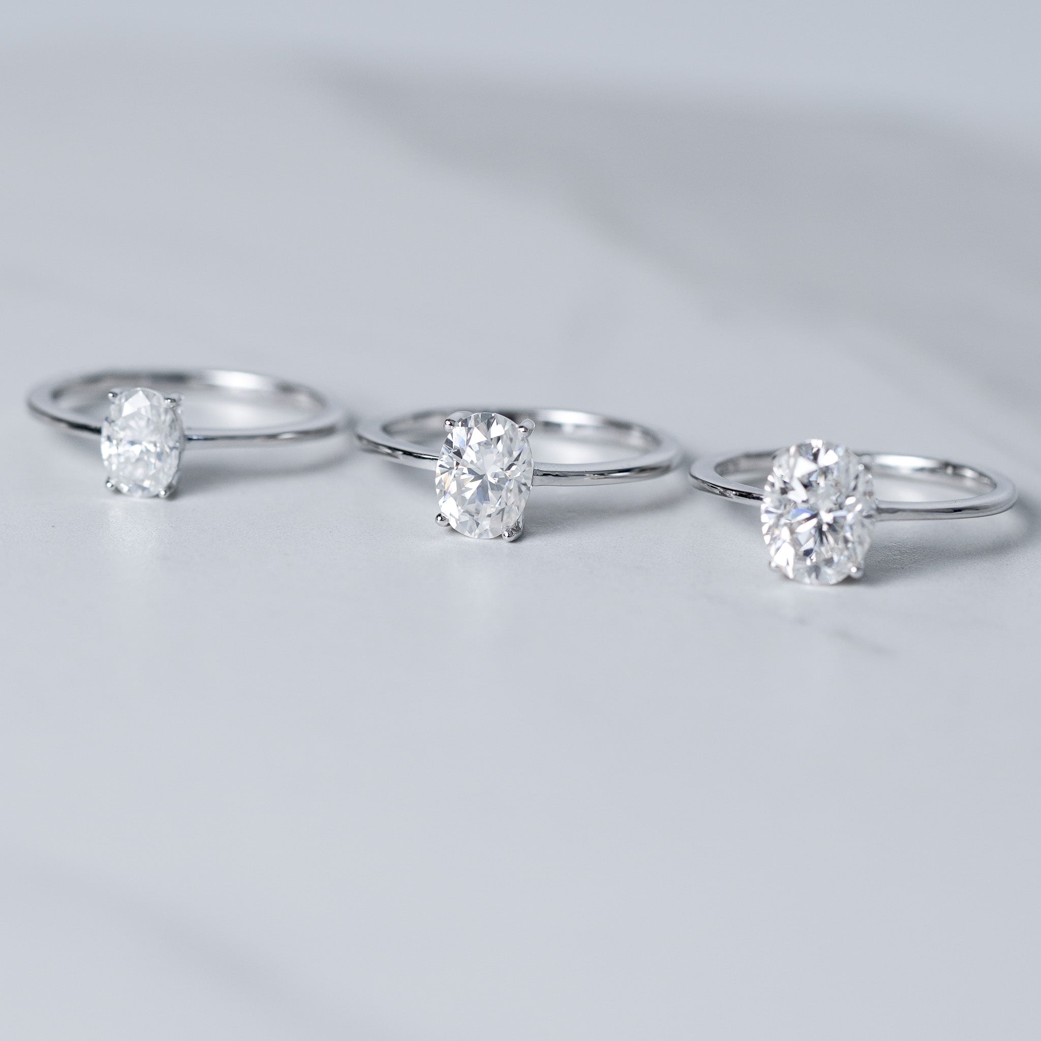 Moissanite Oval Cut Solitaire Engagement Ring