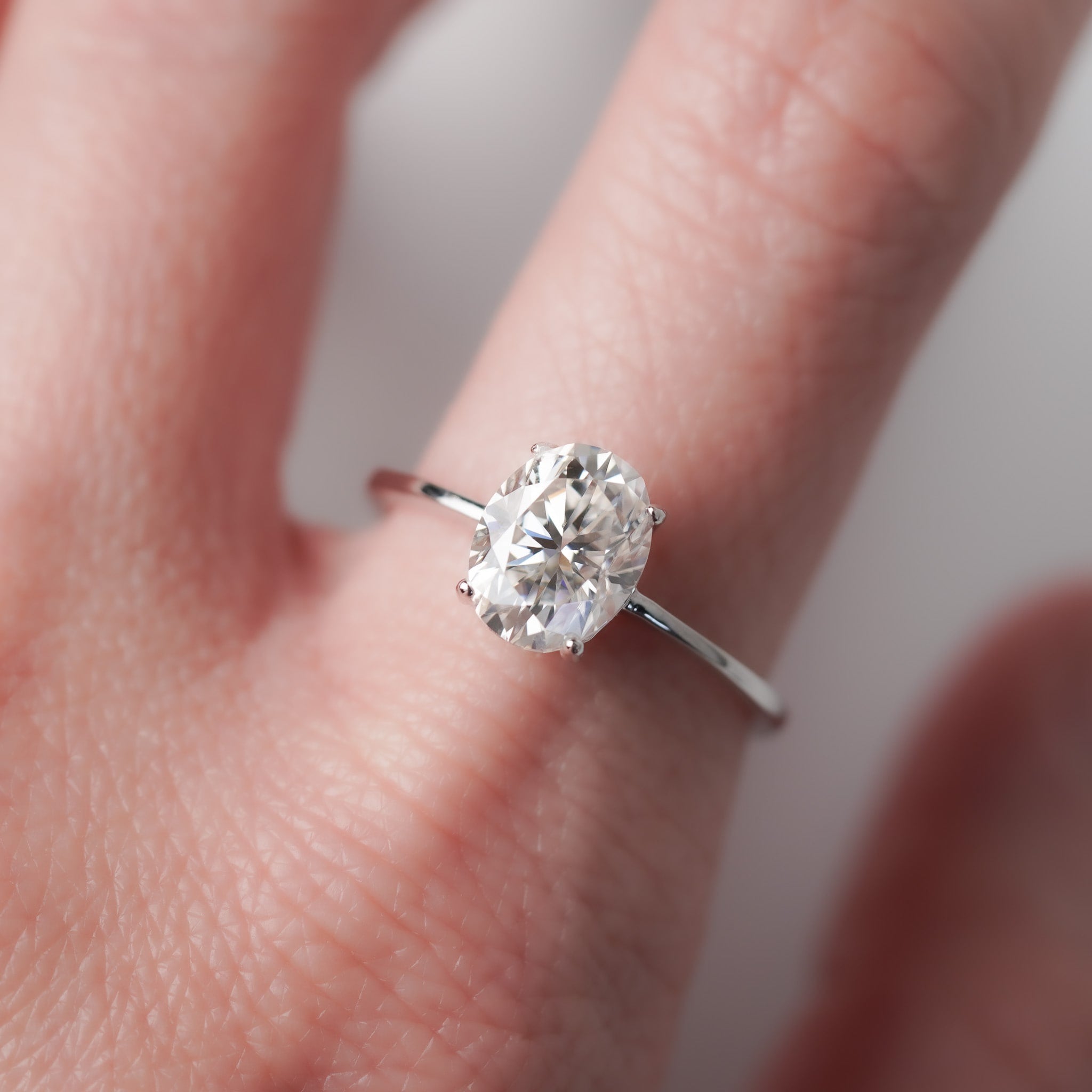 Moissanite Oval Cut Solitaire Engagement Ring