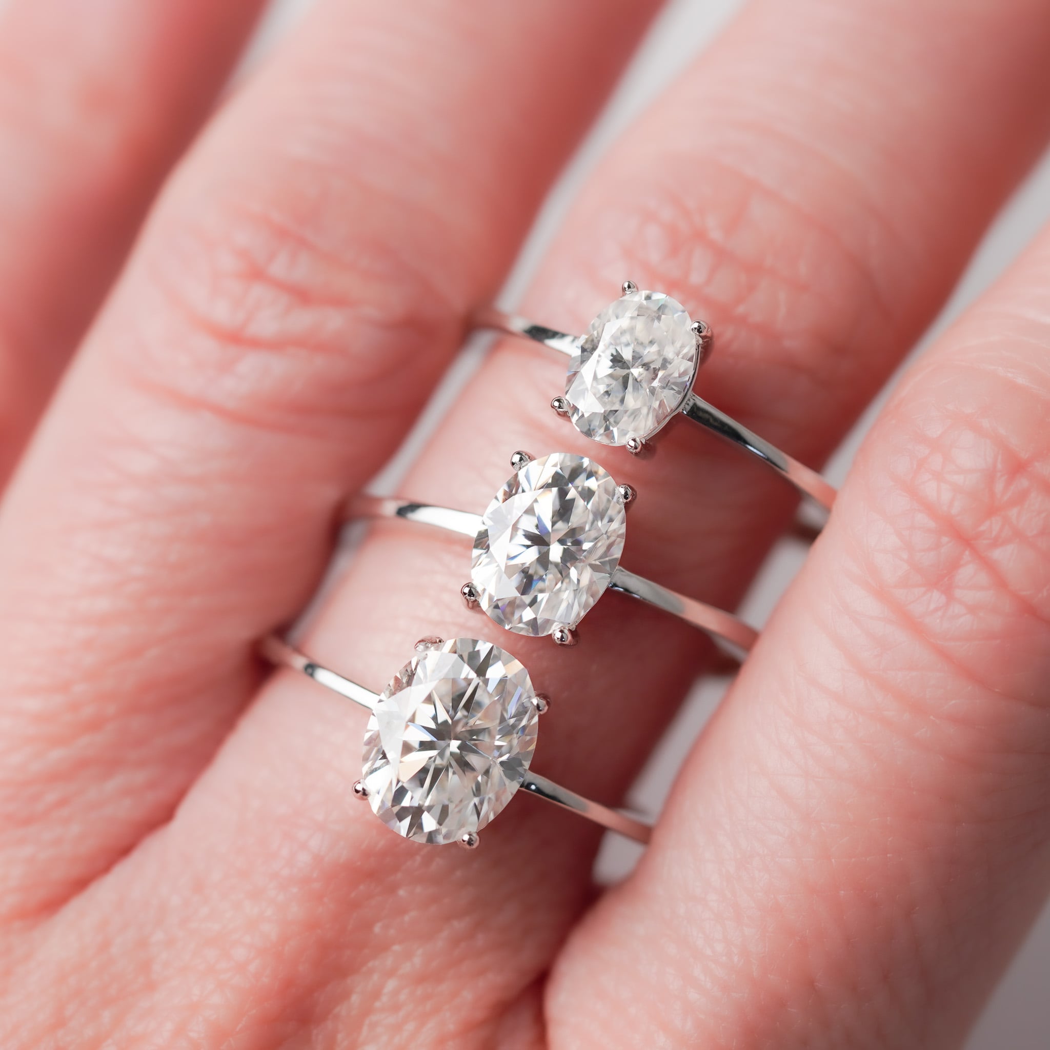 Moissanite Oval Cut Solitaire Engagement Ring