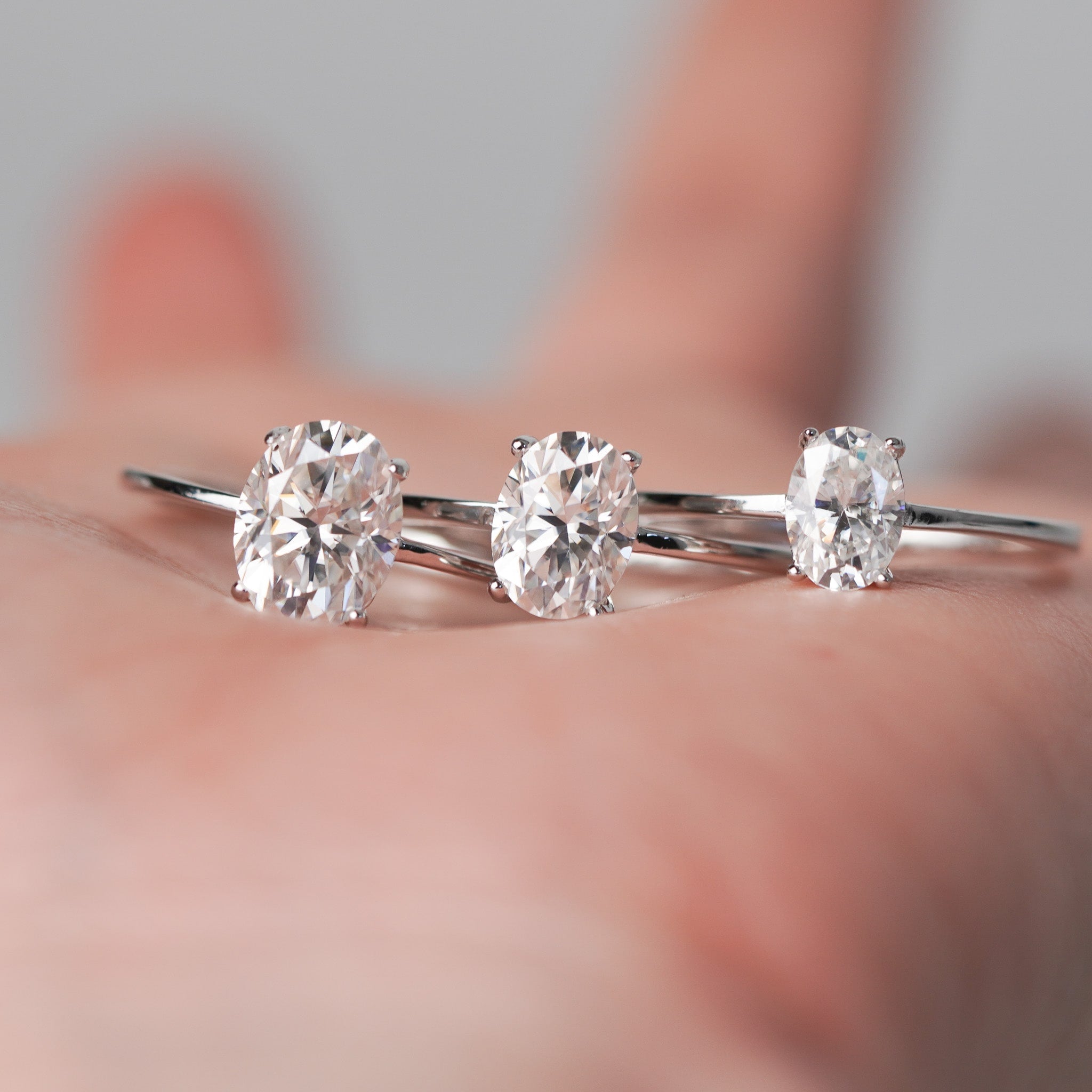 Moissanite Oval Cut Solitaire Engagement Ring