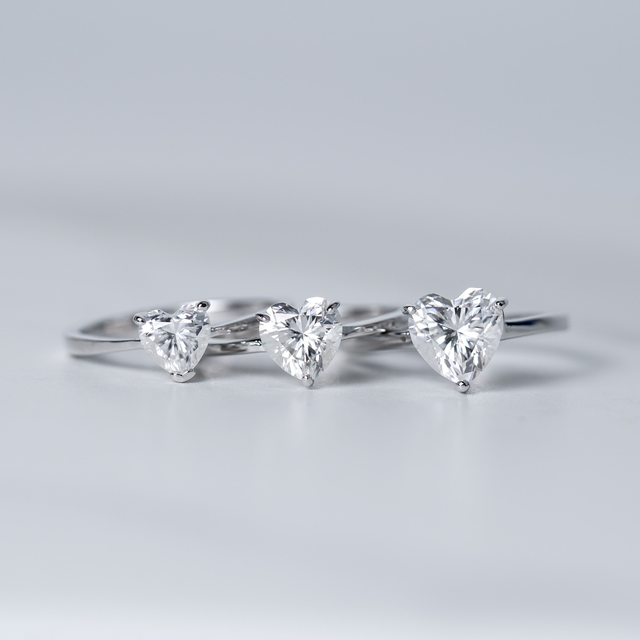 Moissanite Heart Solitaire Engagement Ring