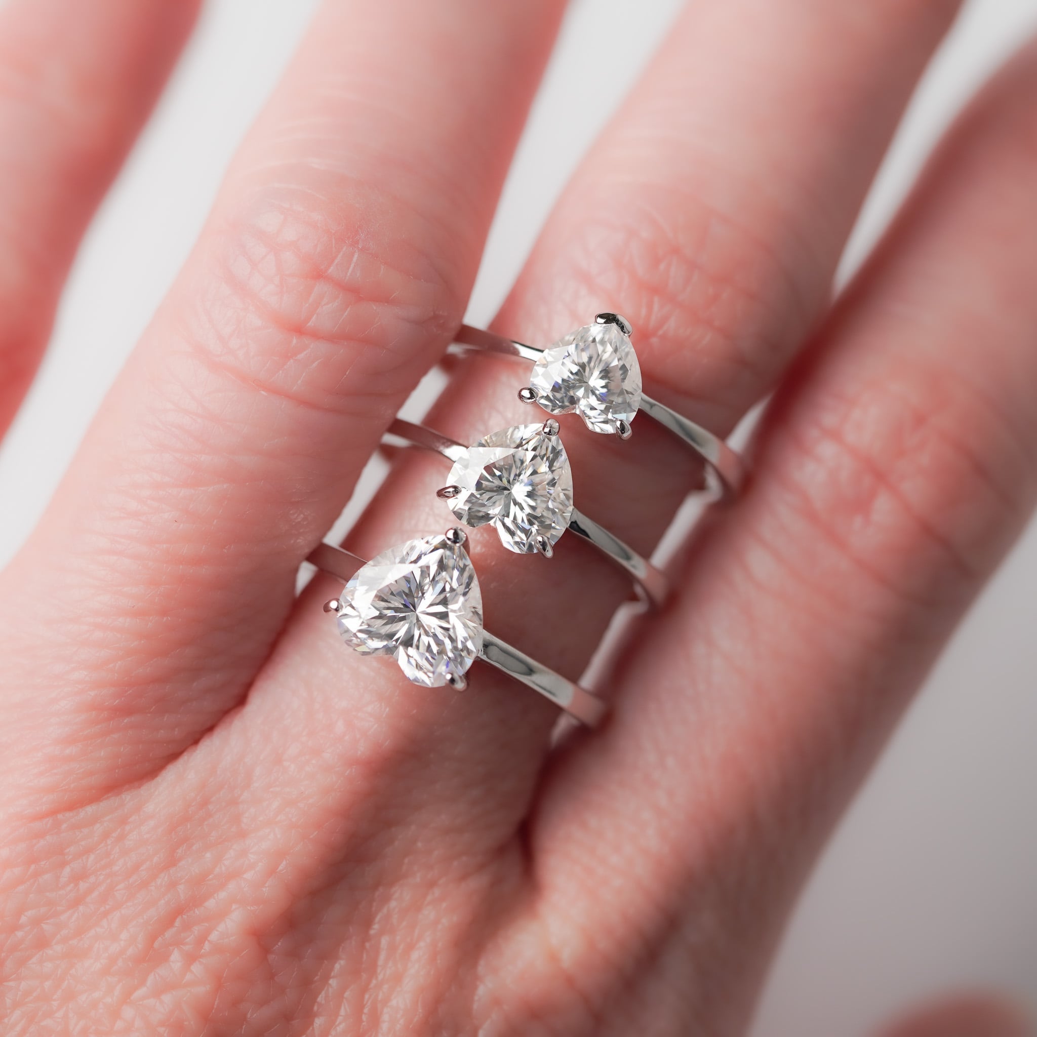 Moissanite Heart Solitaire Engagement Ring