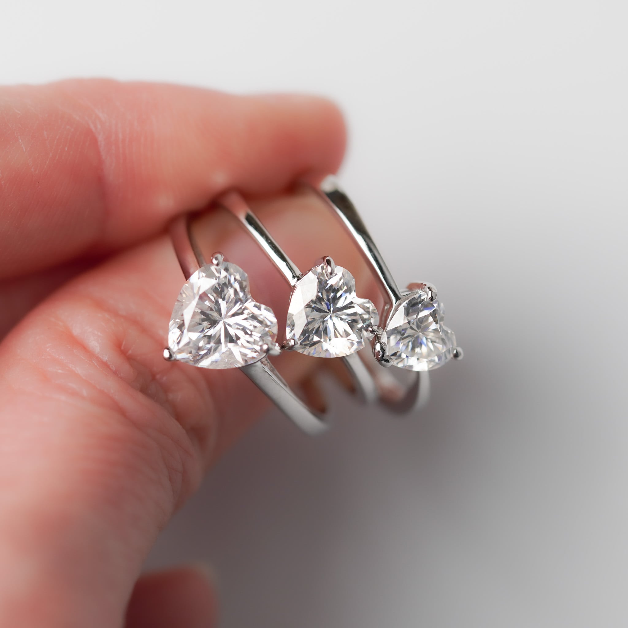 Moissanite Heart Solitaire Engagement Ring