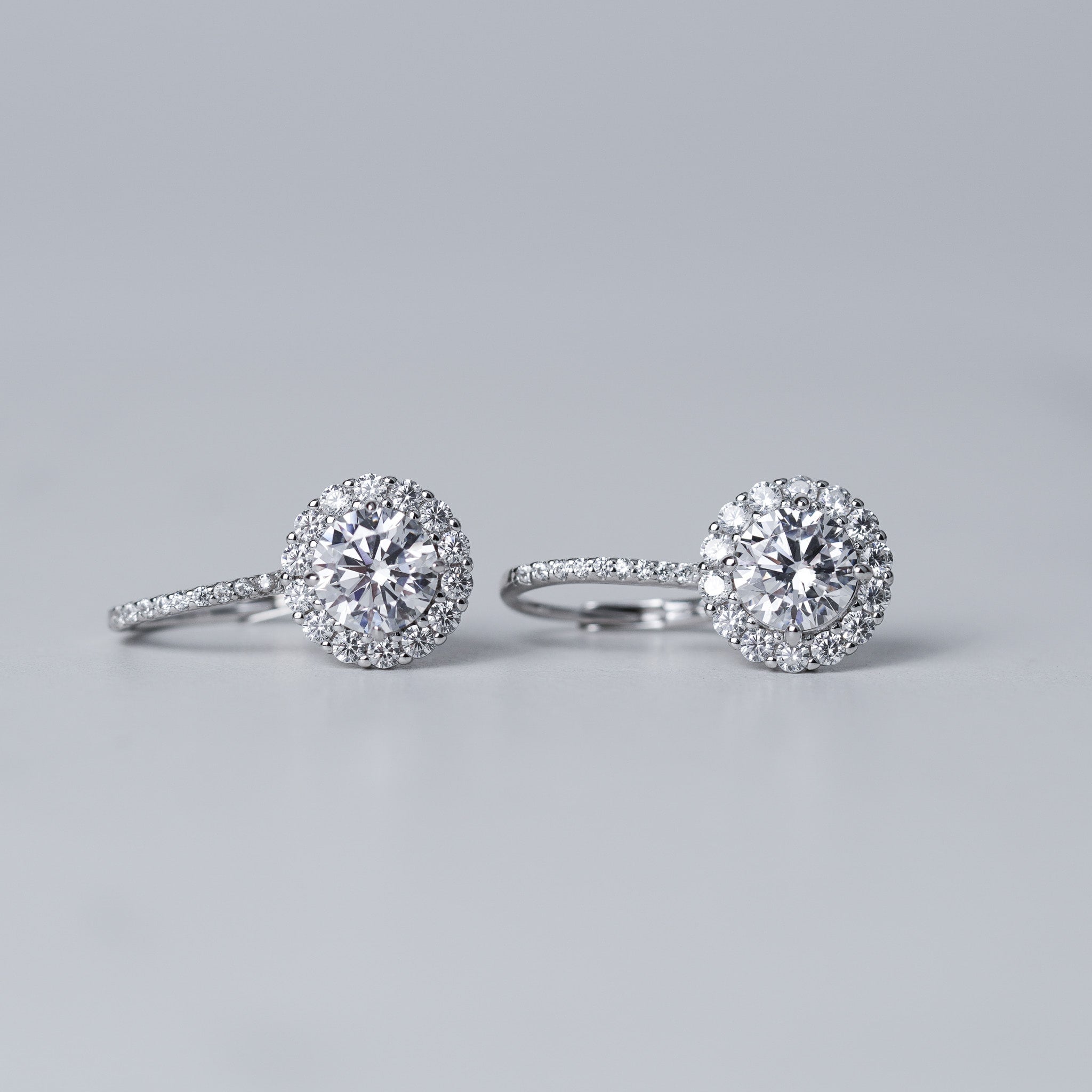 Round Halo Hook Earrings