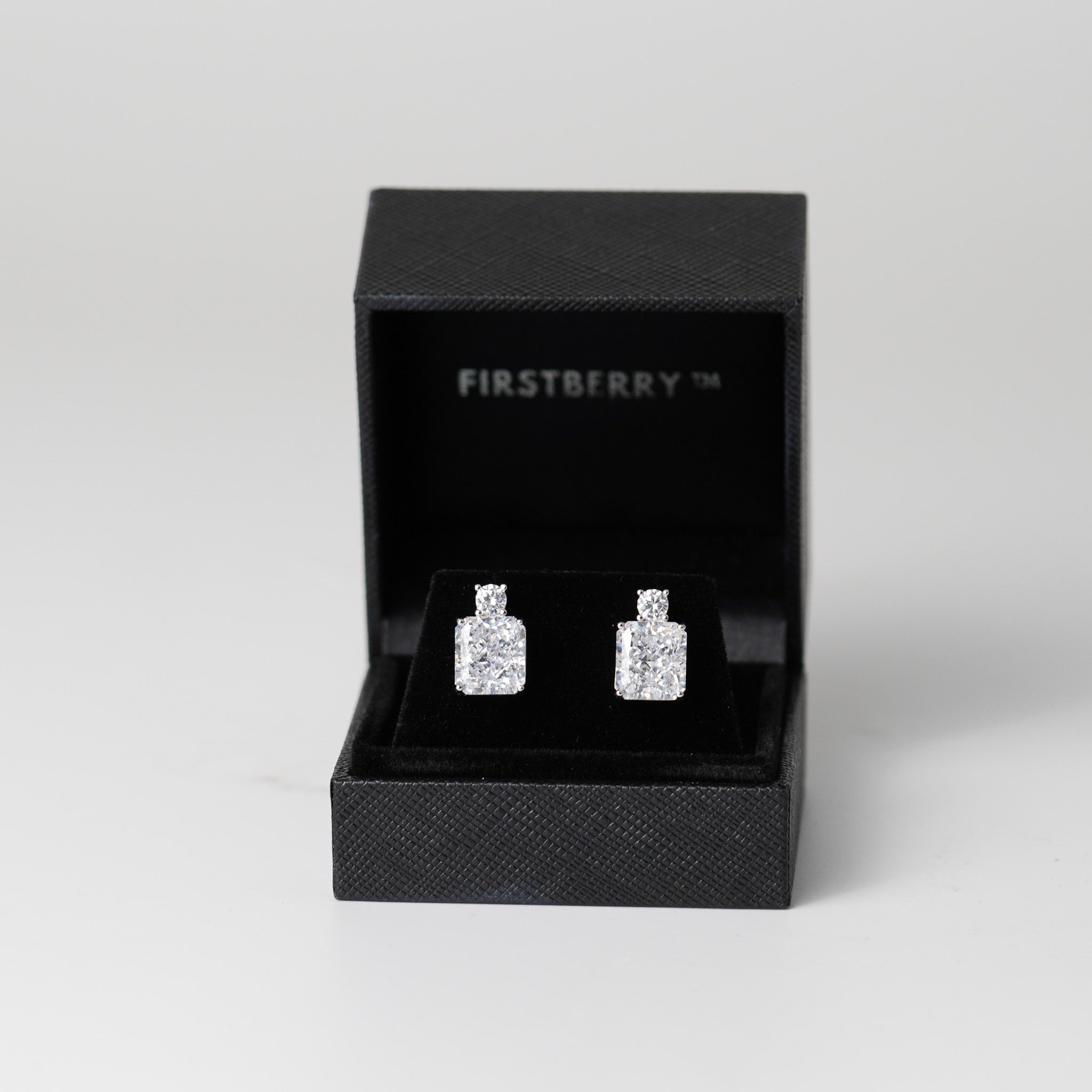 Radiant Rectangle Single Dot Earrings