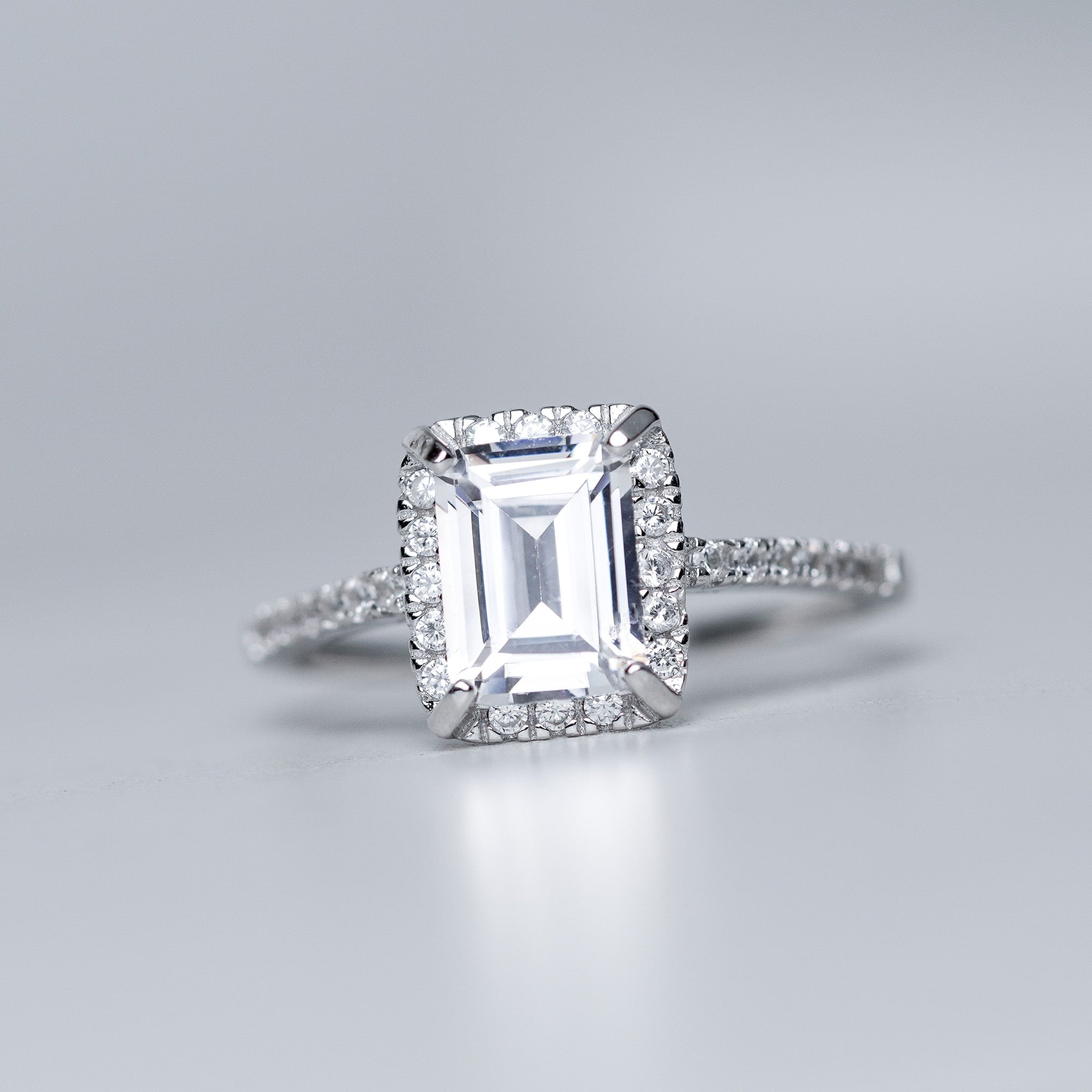 Emerald Halo Ring