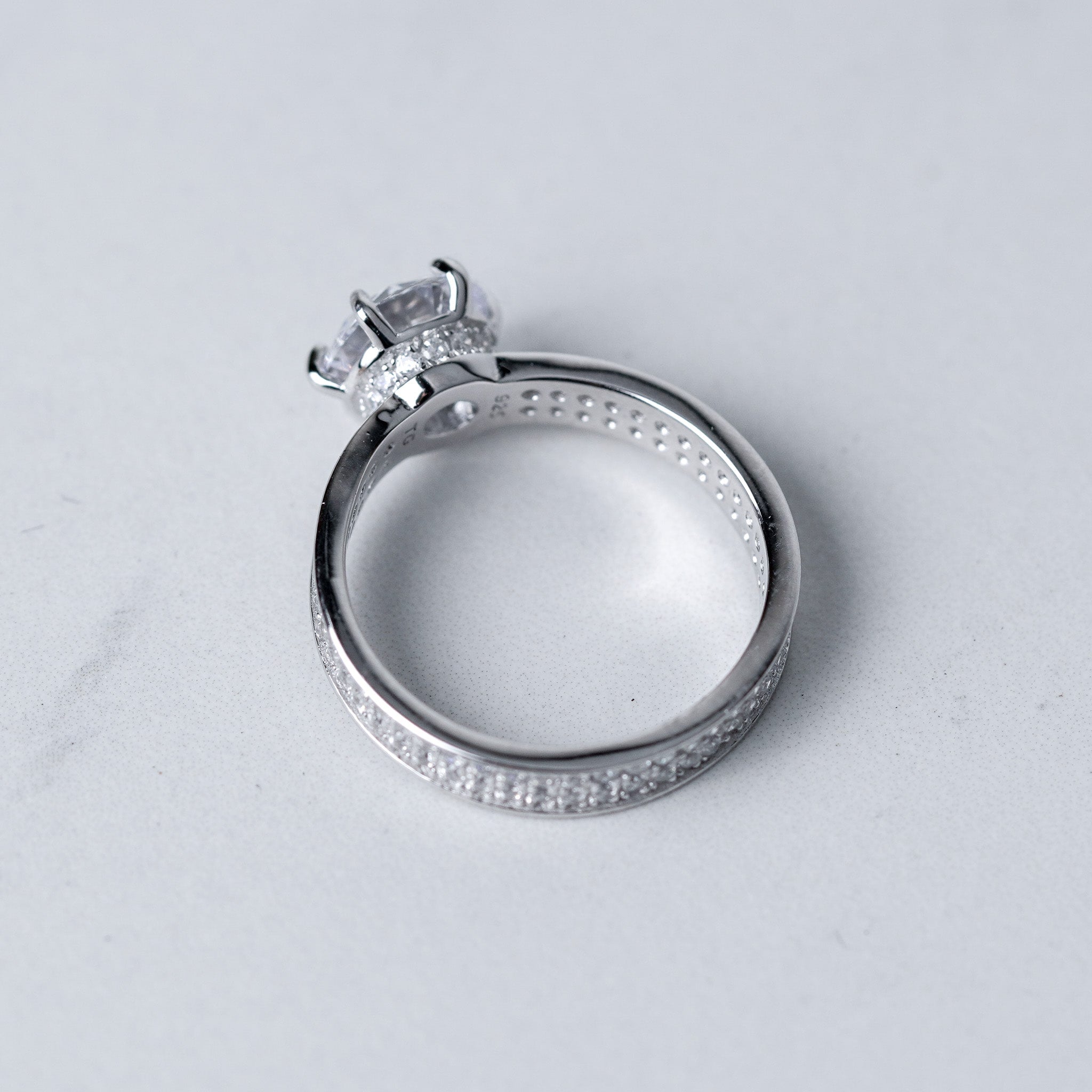 Solitaire Ring With Pave Band Ring