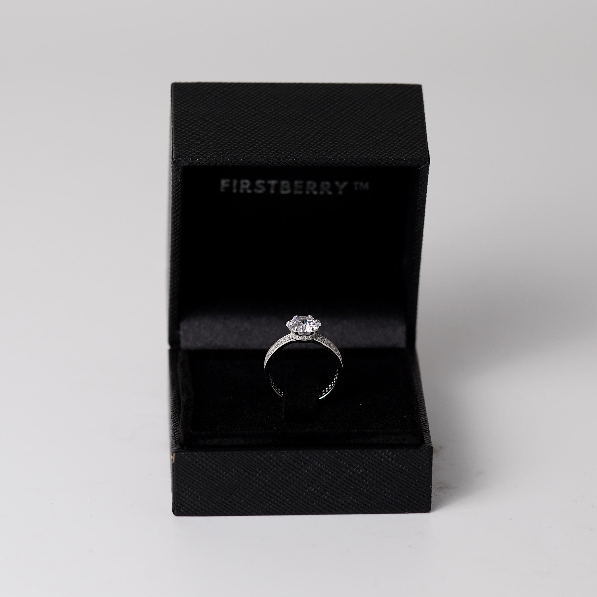 Solitaire Ring With Pave Band Ring