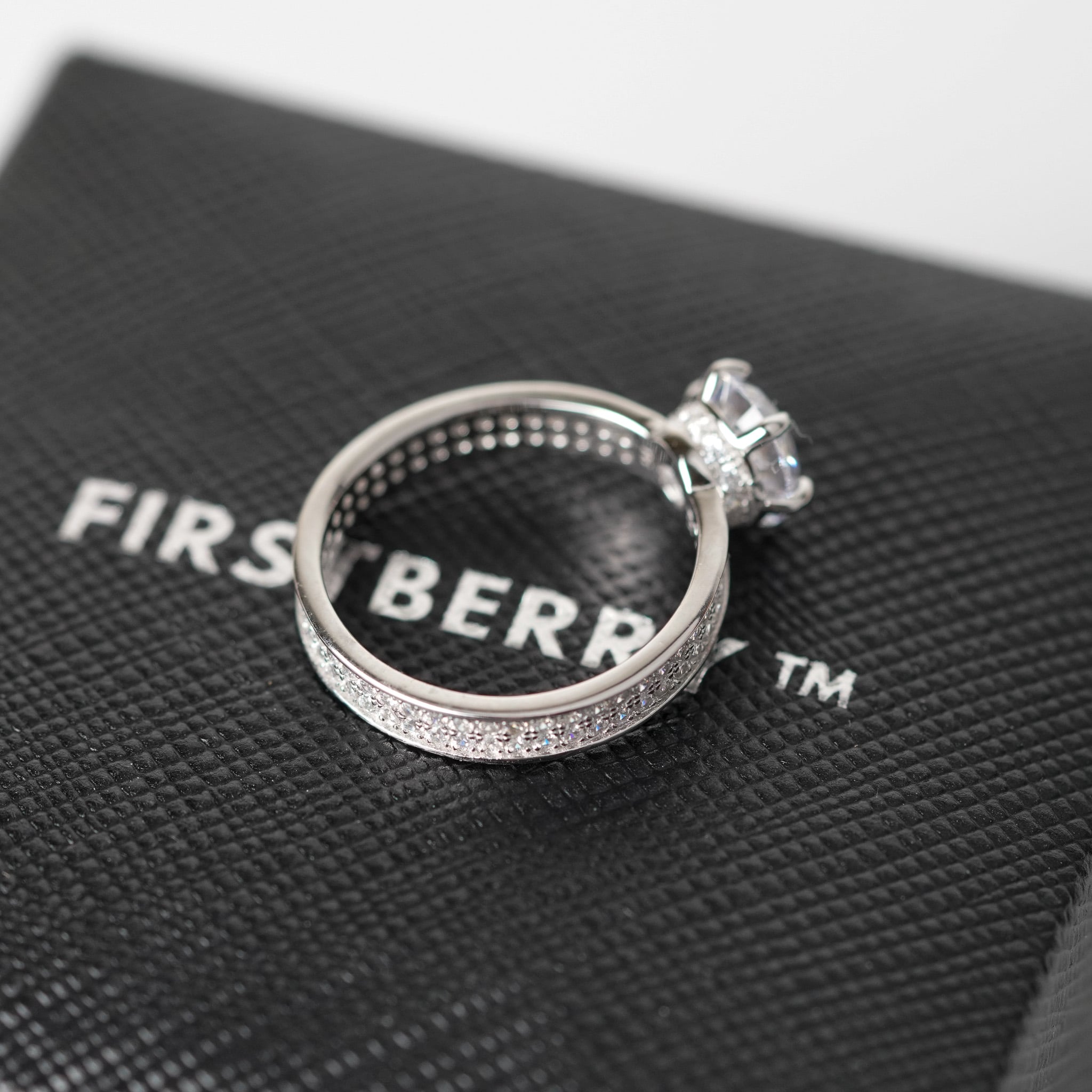 Solitaire Ring With Pave Band Ring