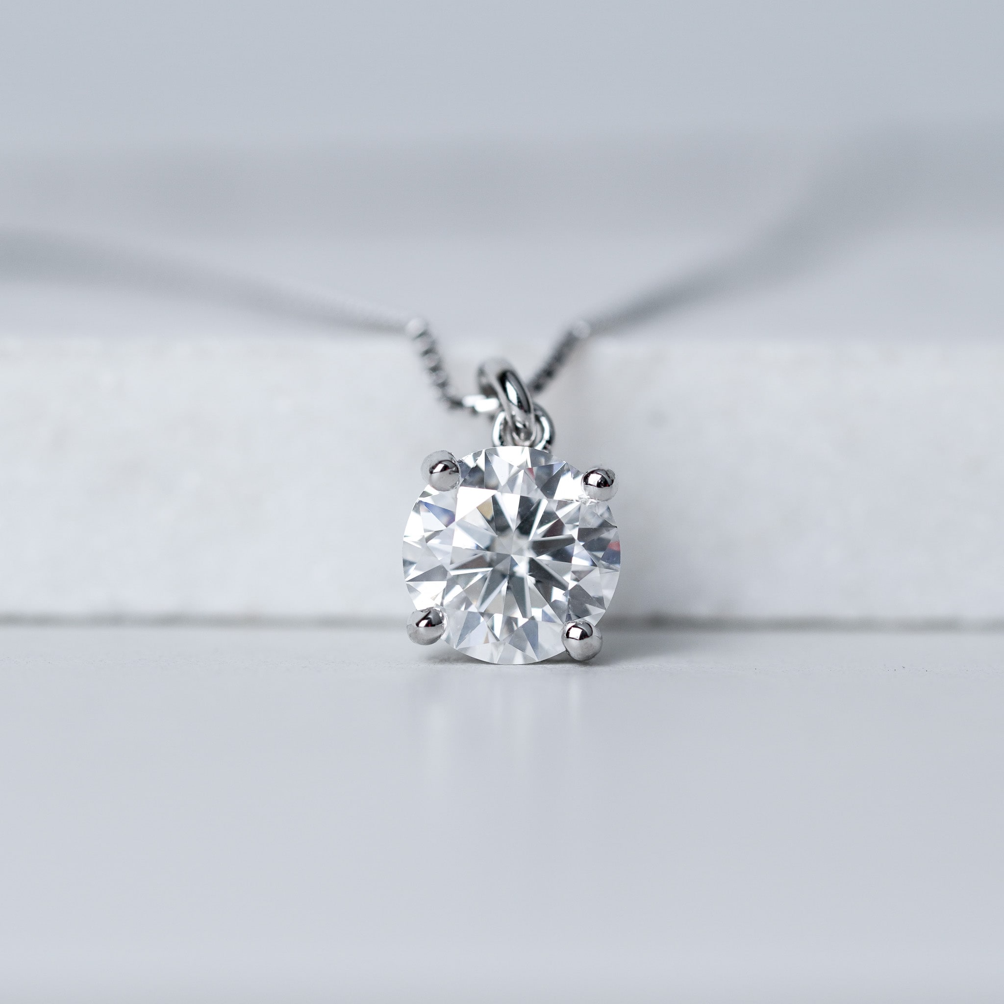 Four Prongs Solitaire Necklace