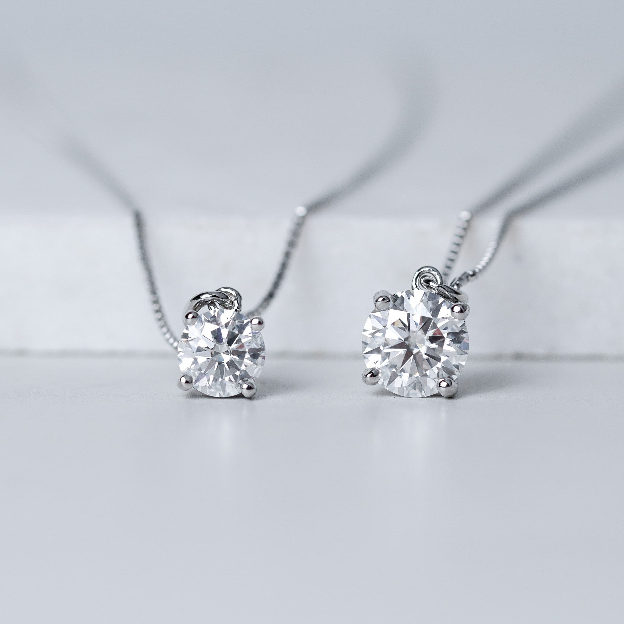 Four Prongs Solitaire Necklace - Moissanite