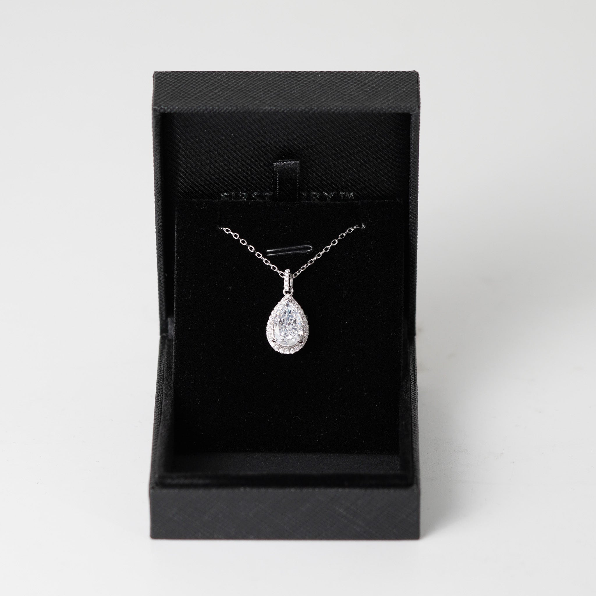 Pear Halo Pendant Necklace | 3ct | Simulated Diamond