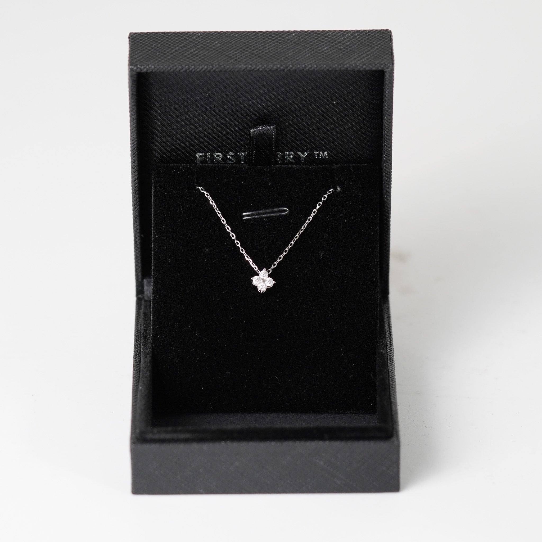 Tiny Cute Flower Necklace | Simulated Diamond