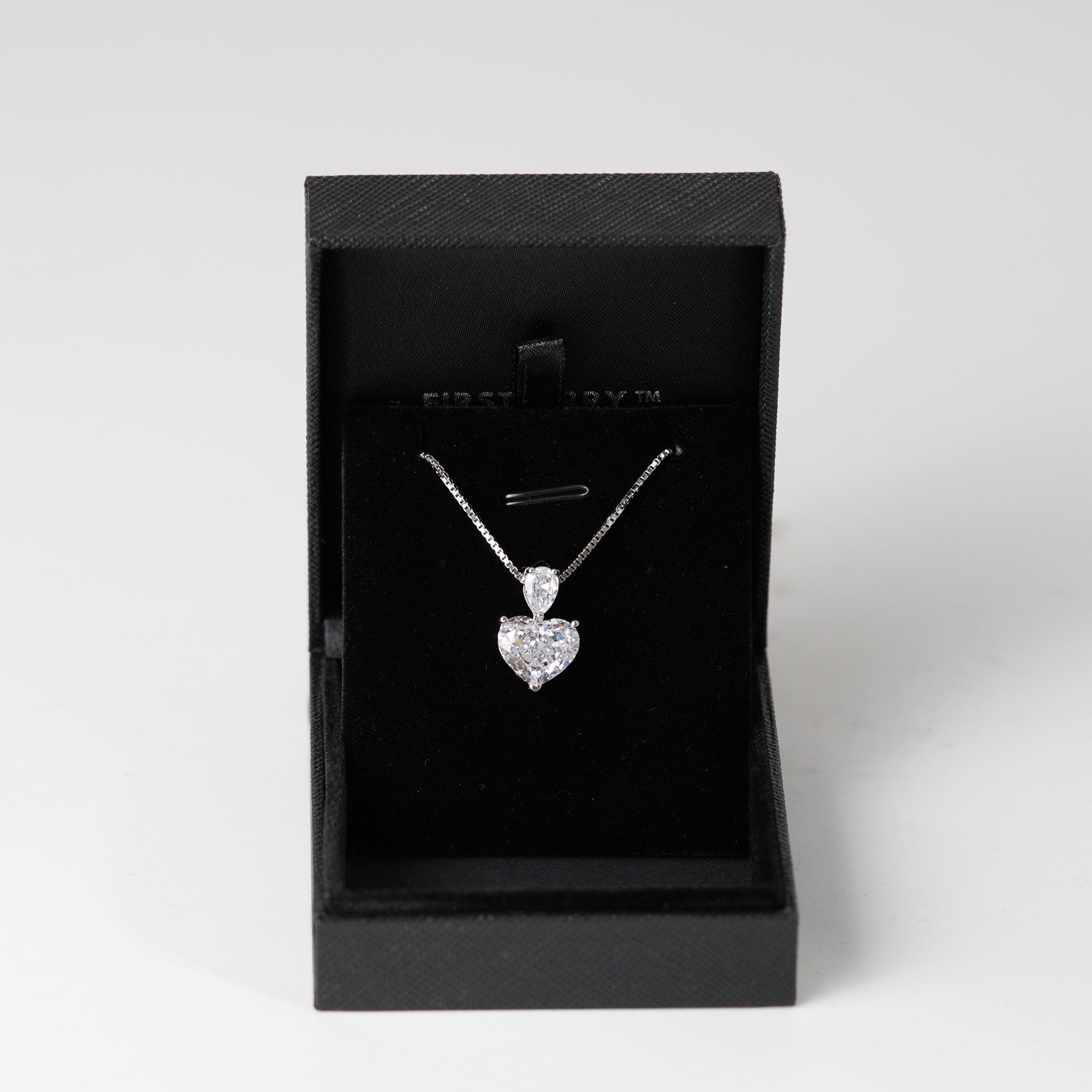 Heart-Pear Pendant Necklace | 4ct | Simulated Diamond