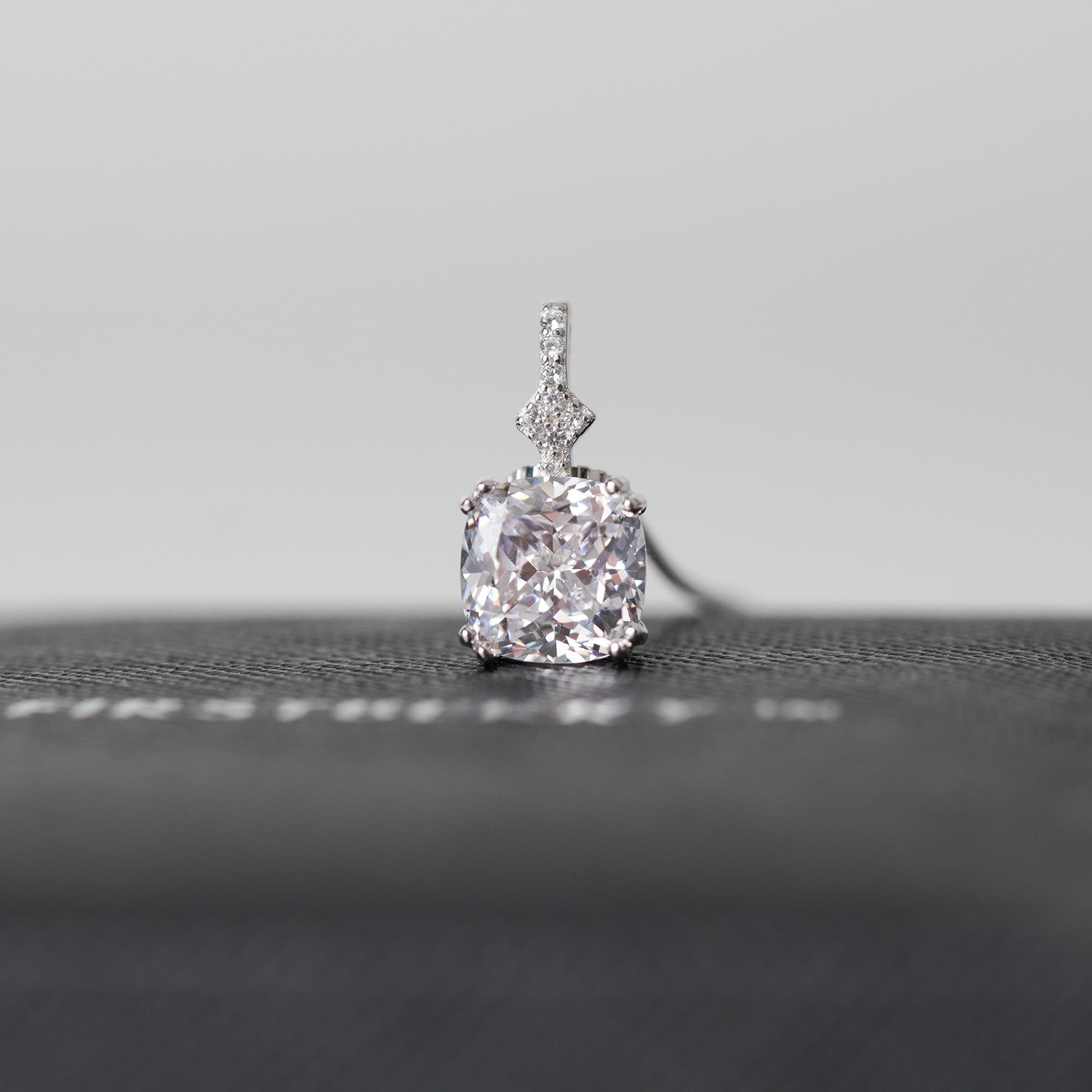 Cushion Cut Drop Necklace | 3ct | Simulated Diamond