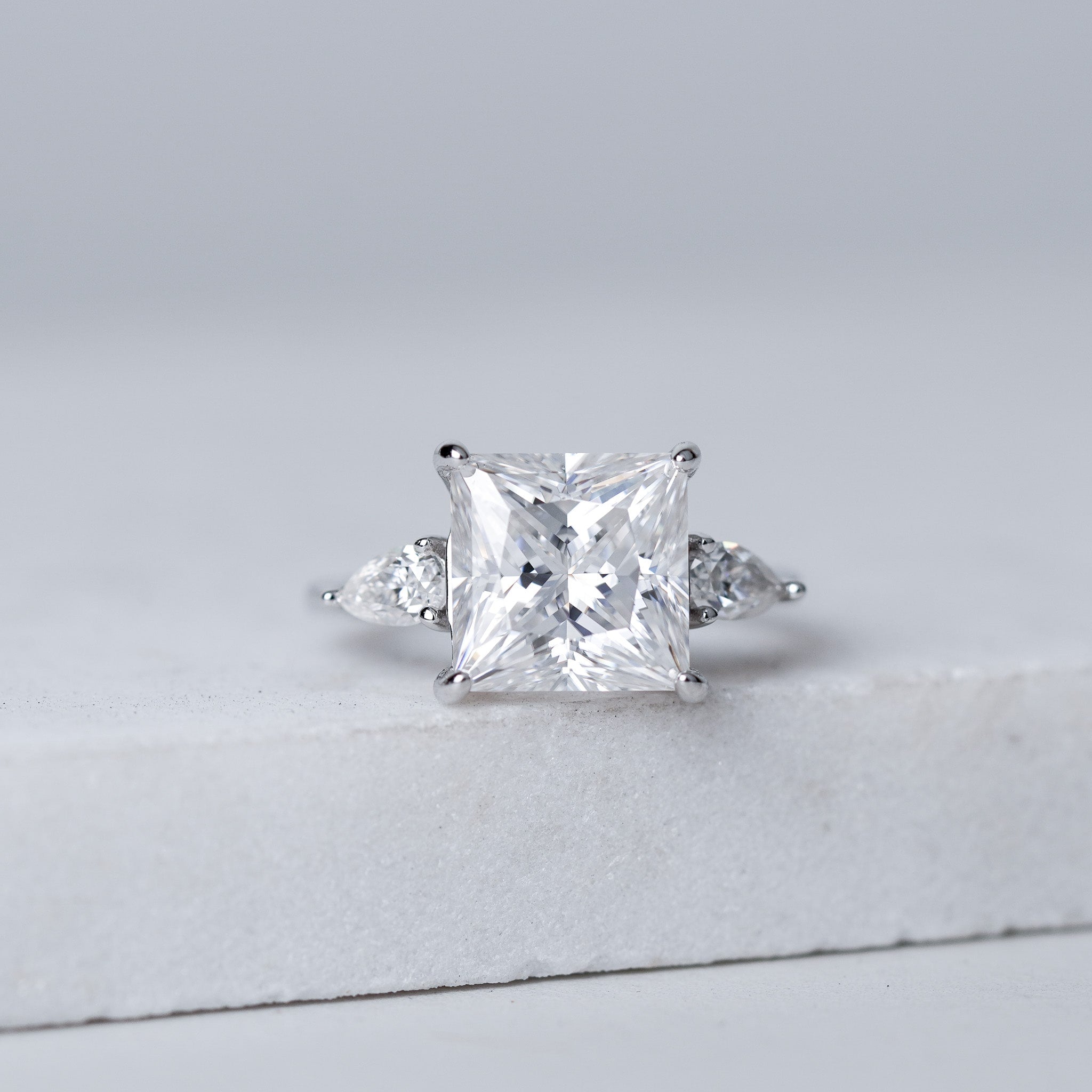 Square Moissanite Princess Ring