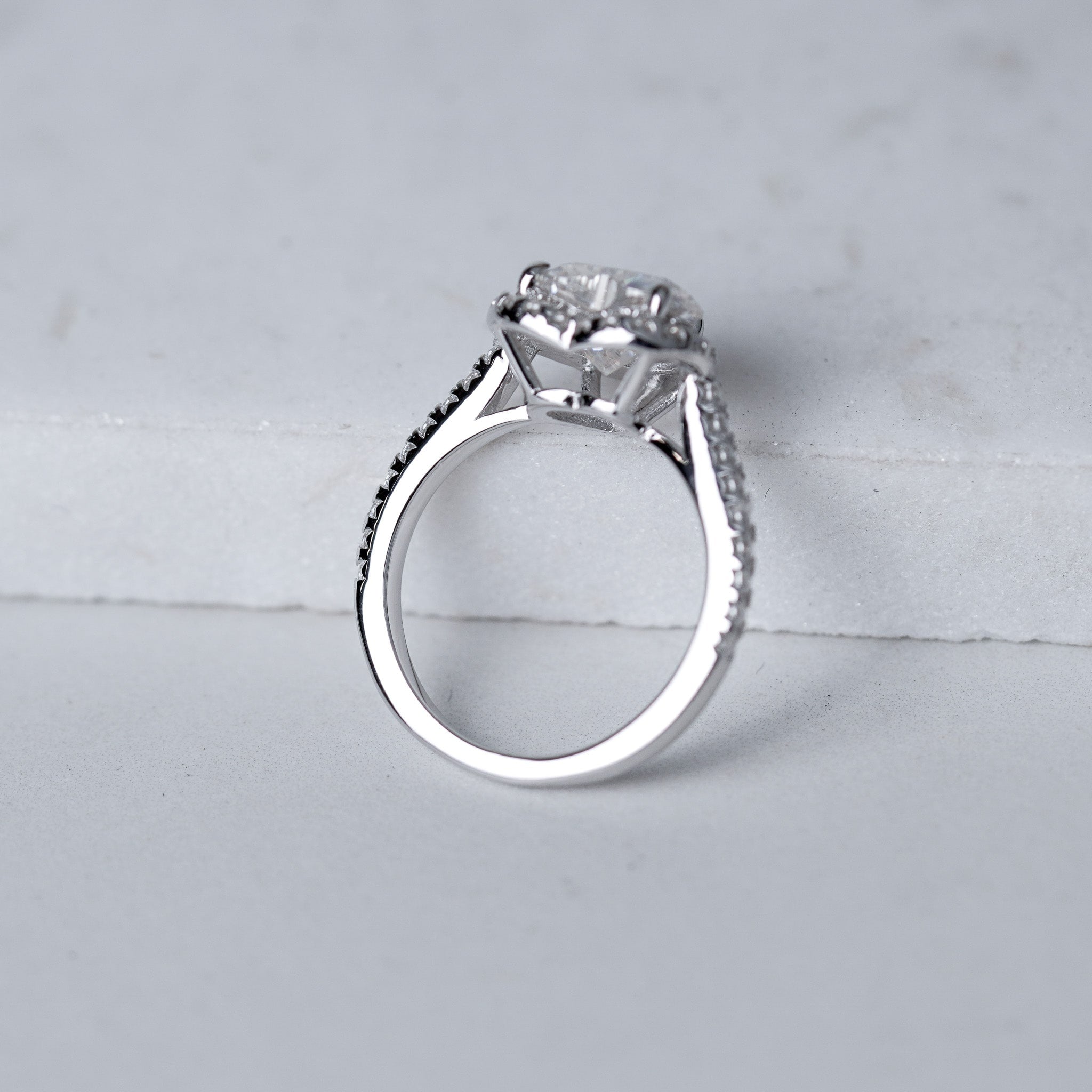 Heart Halo Engagement Ring