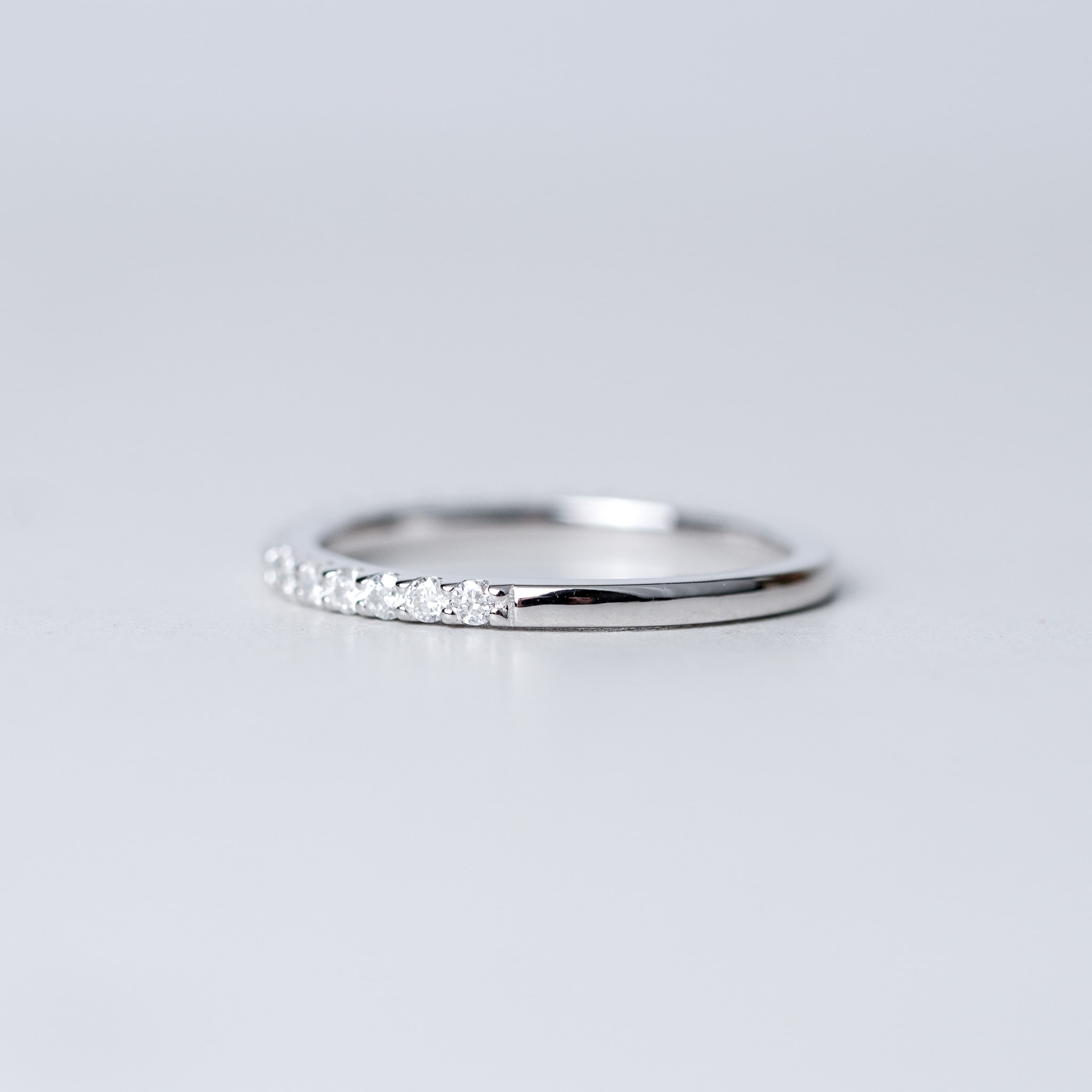 Moissanite Half Eternity Wedding Band