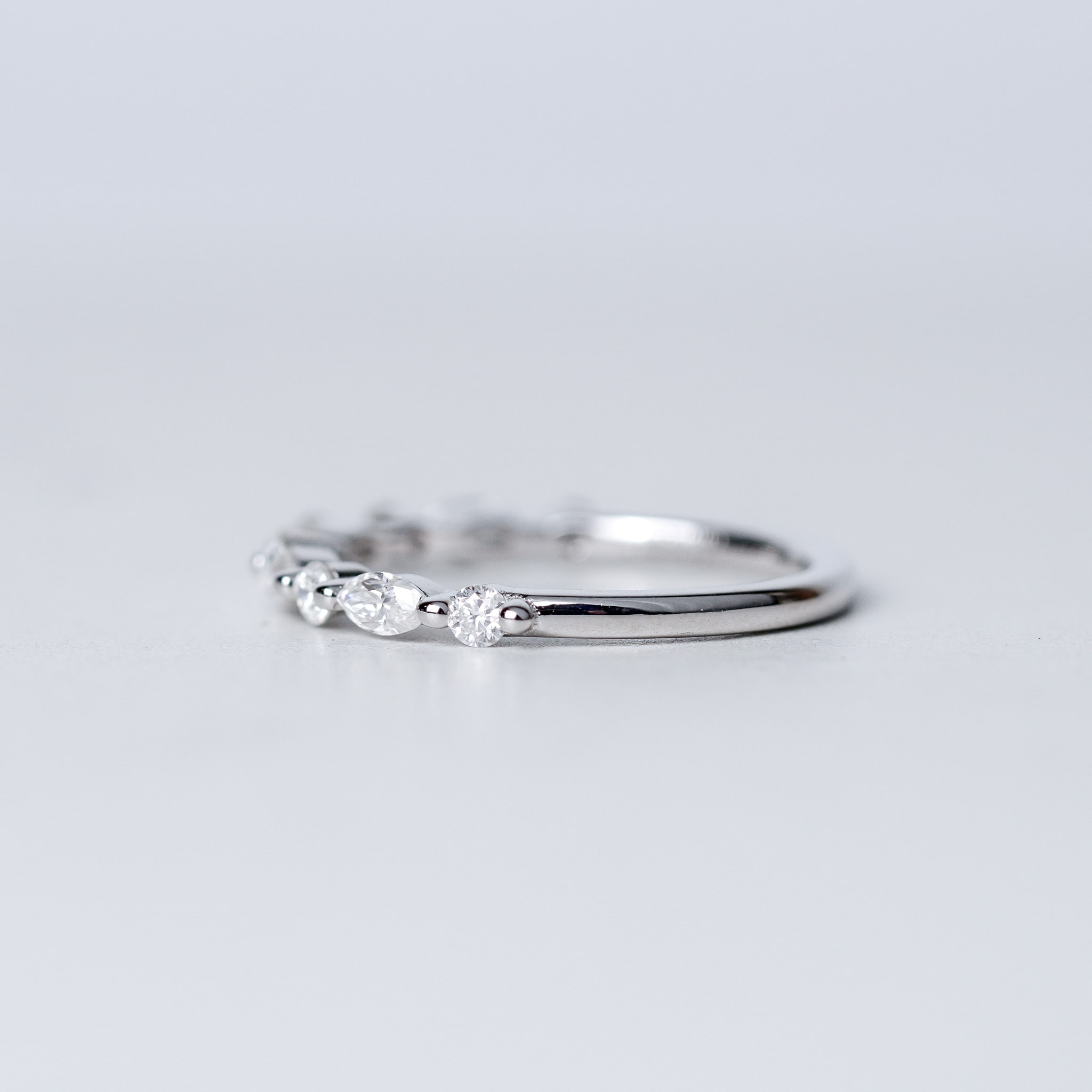 Marquise & Round Half Eternity Wedding Band