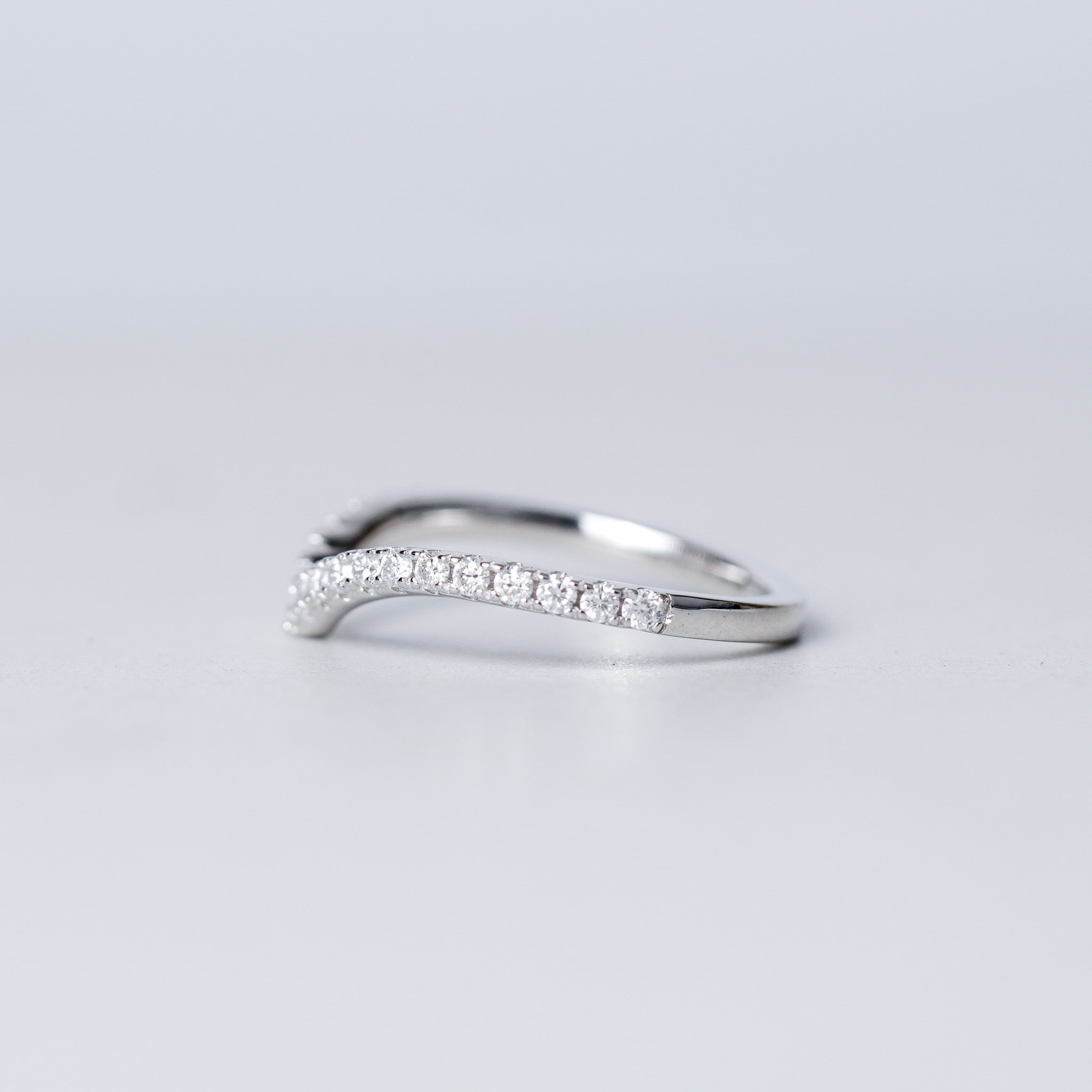 Heart Half Eternity Stacking Ring