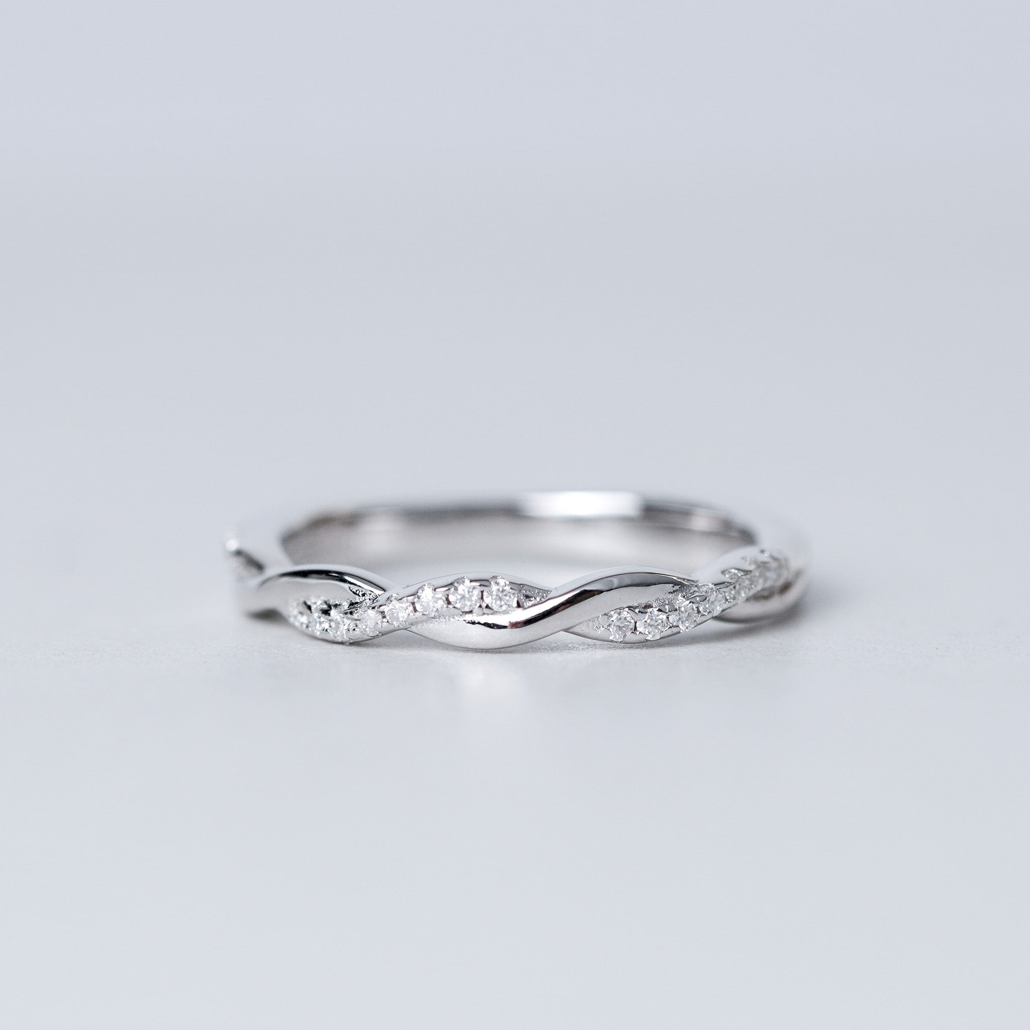 Twist Half Eternity Wedding Band