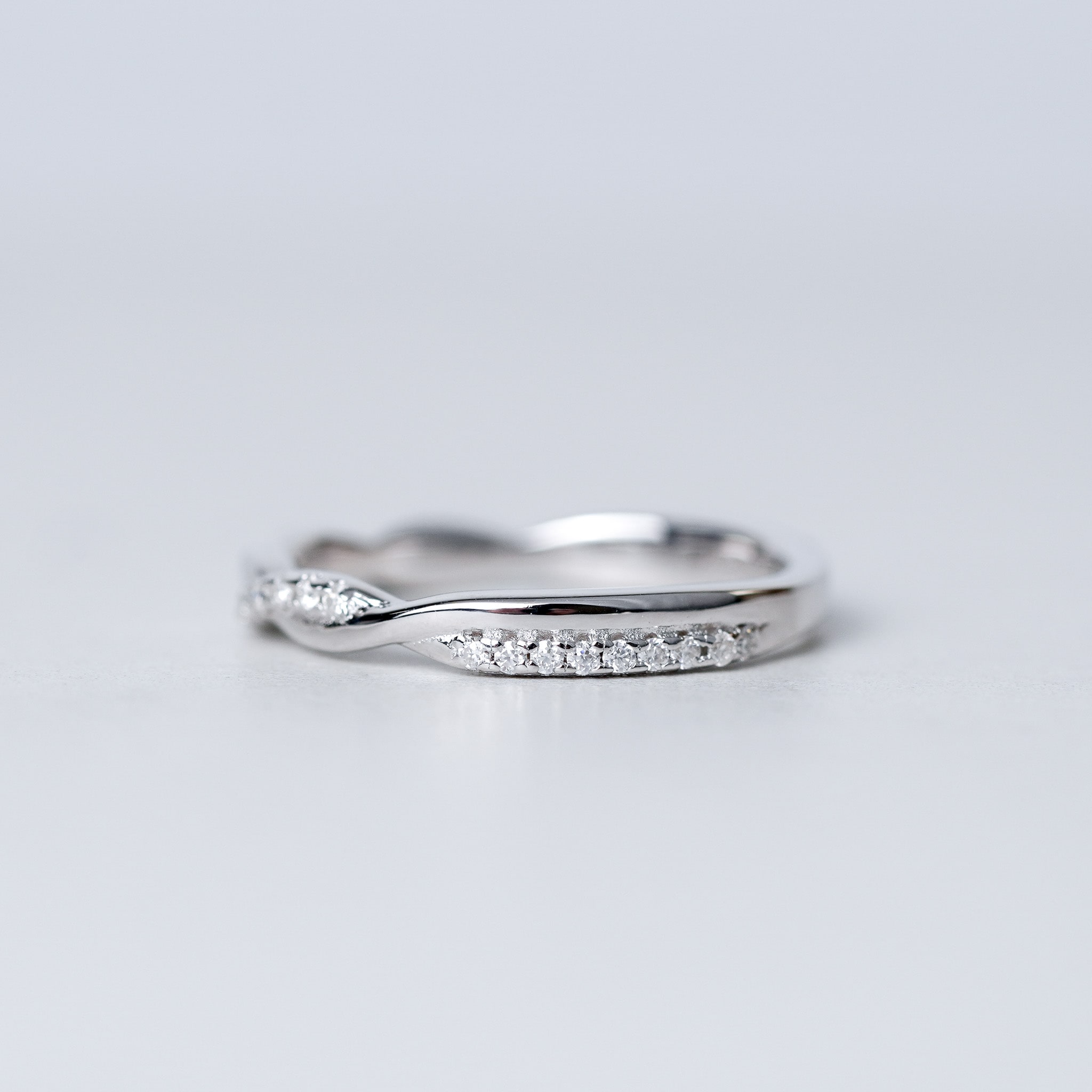 Twist Half Eternity Wedding Band