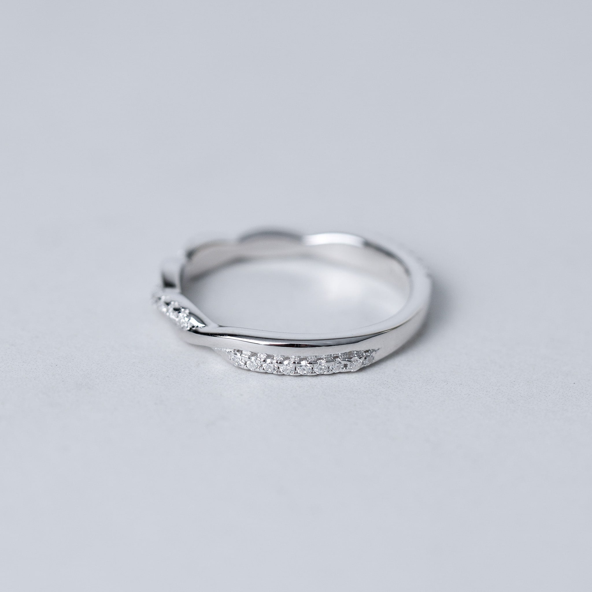 Twist Half Eternity Wedding Band