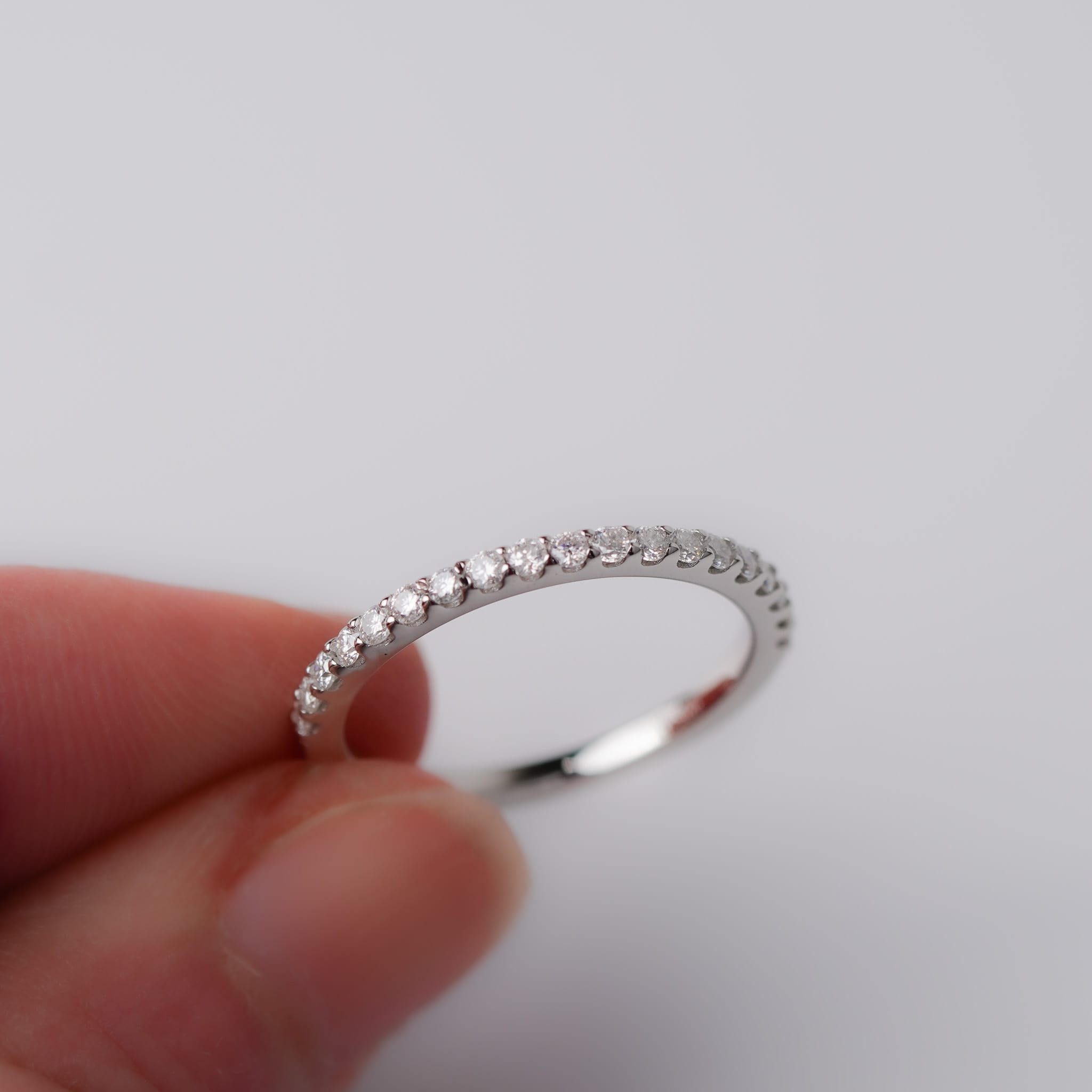 Moissanite Half Eternity Wedding Band