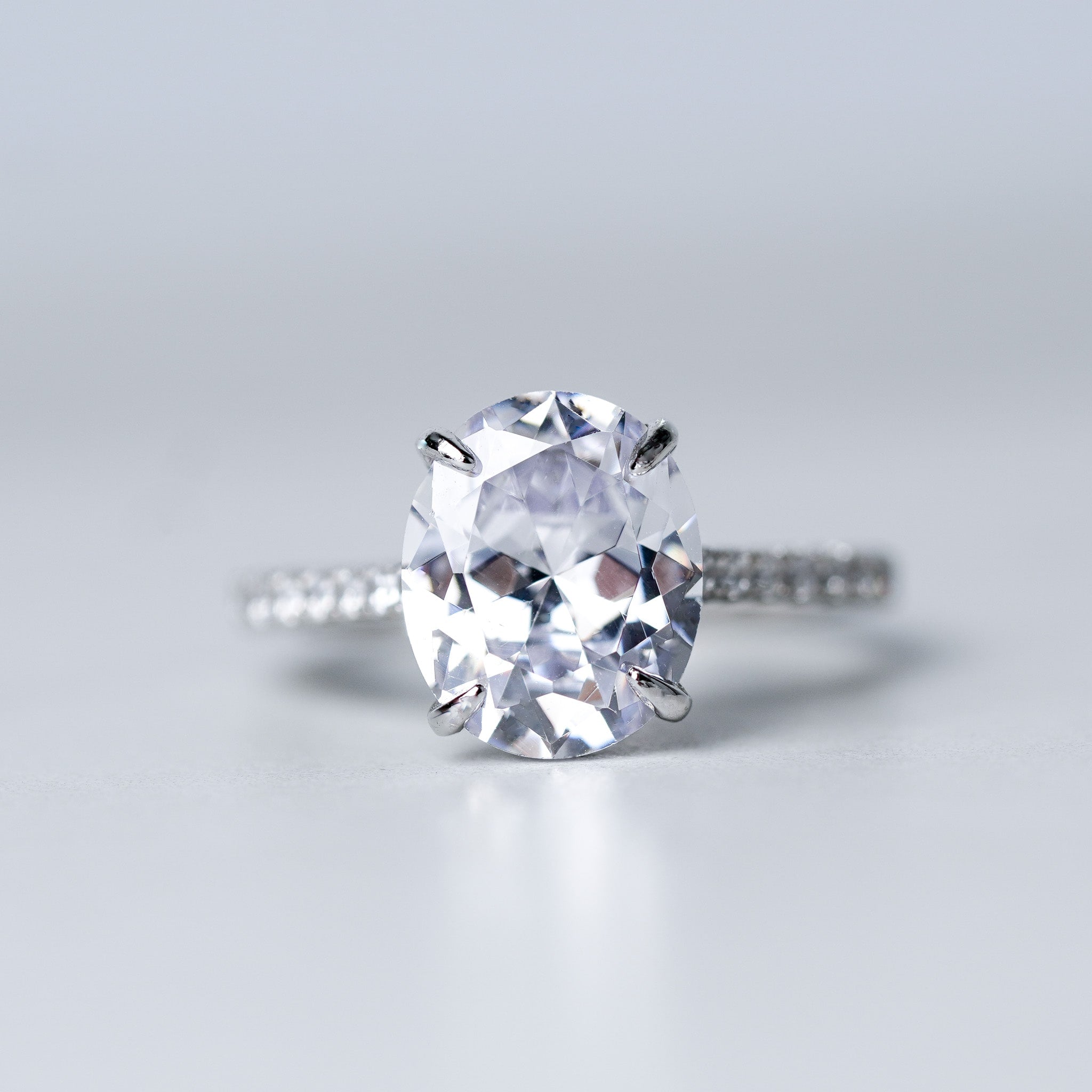 Oval Engagement Ring - 4ct - Simulated Diamond
