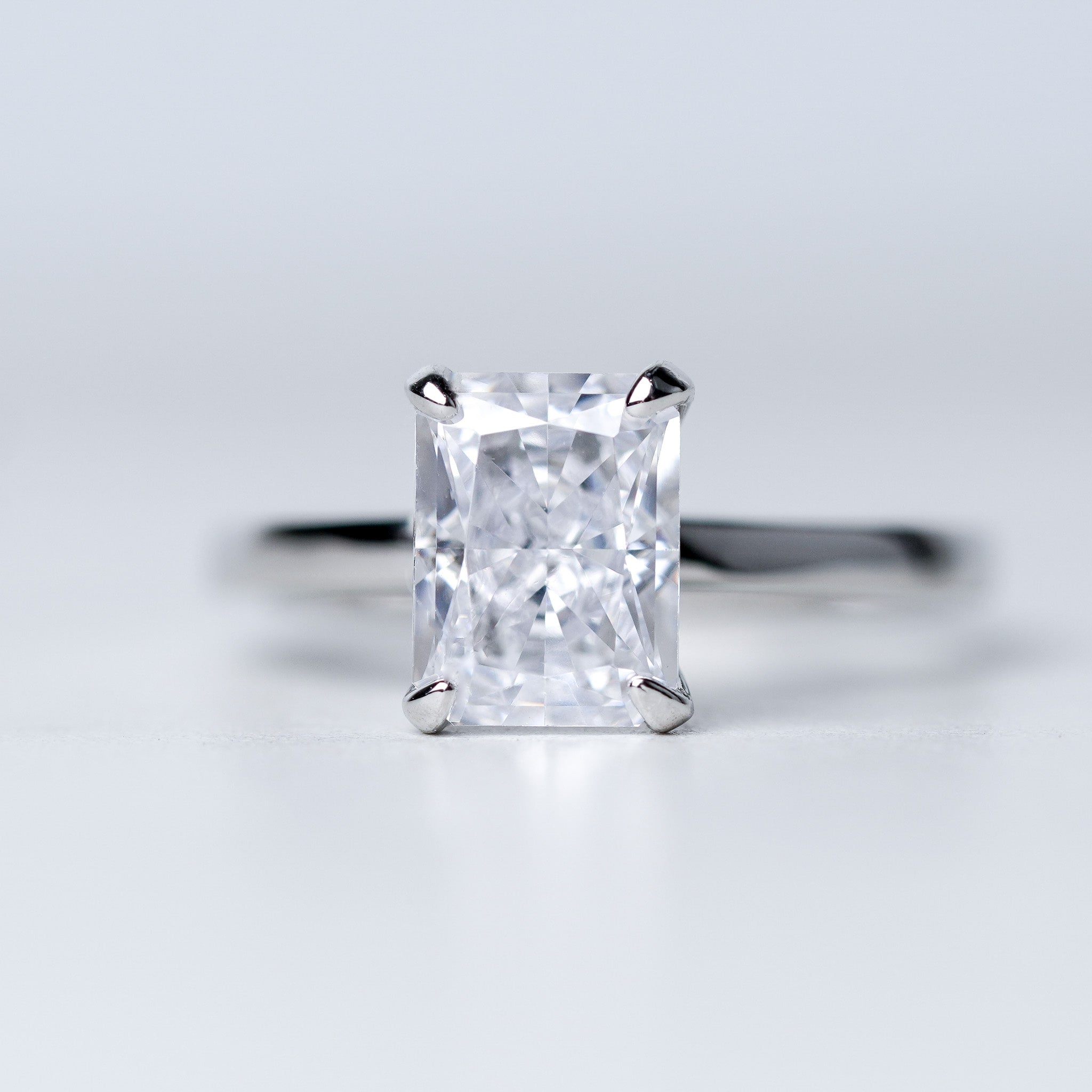 Radiant Solitaire Ring - 2ct - Simulated Diamond