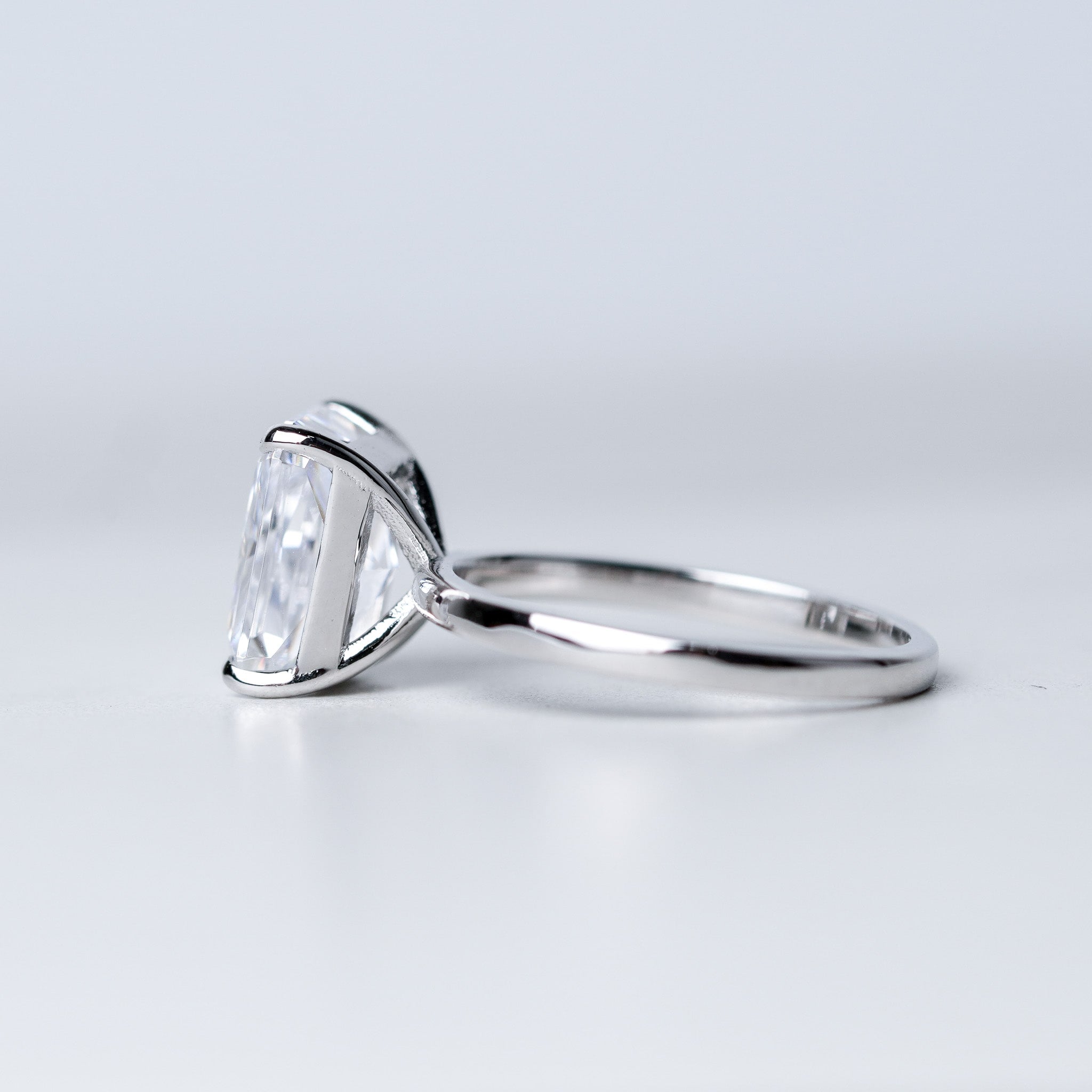 Radiant Solitaire Engagement Ring - 4ct - Simulated Diamond